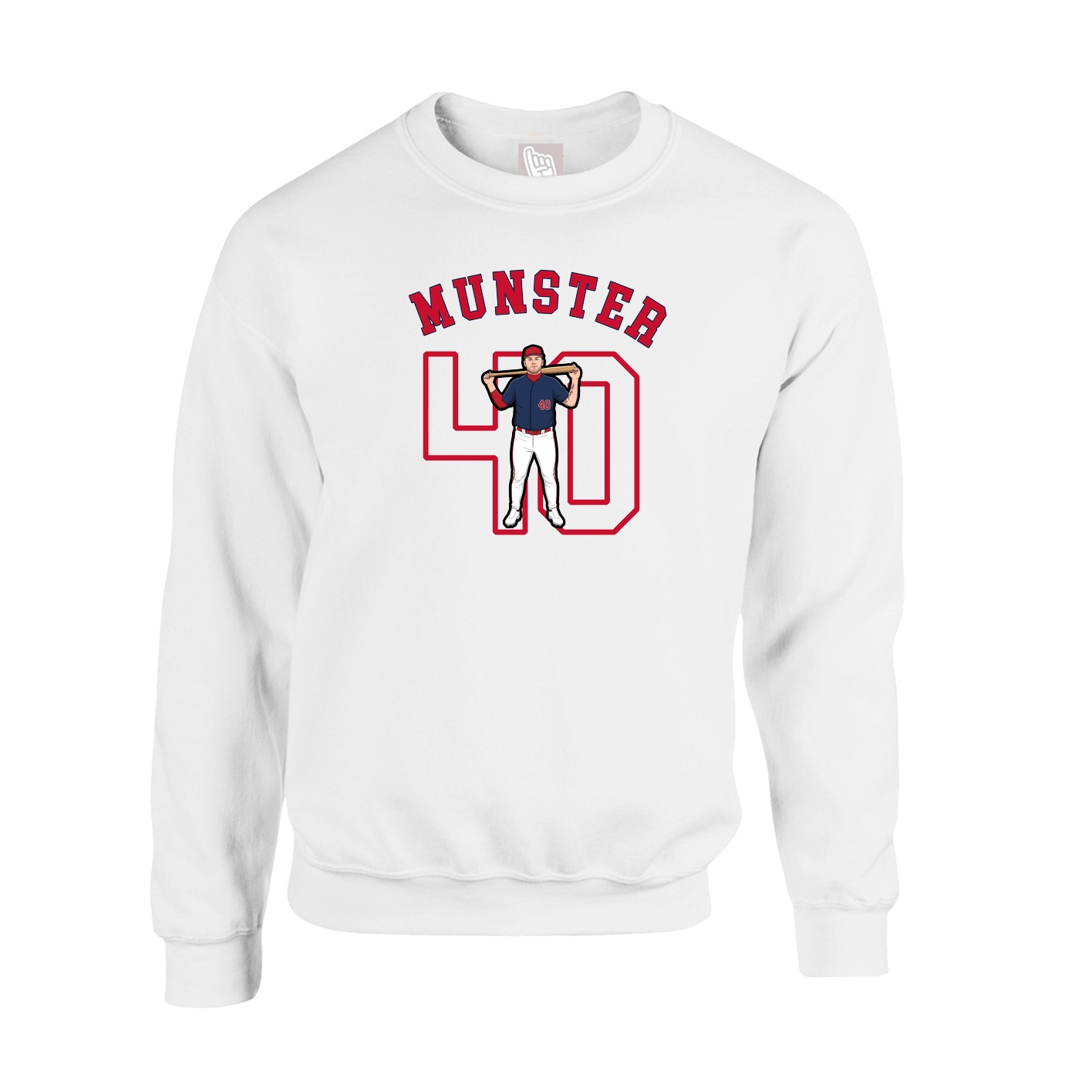 Fleece Crew — Shirsey Arch in White