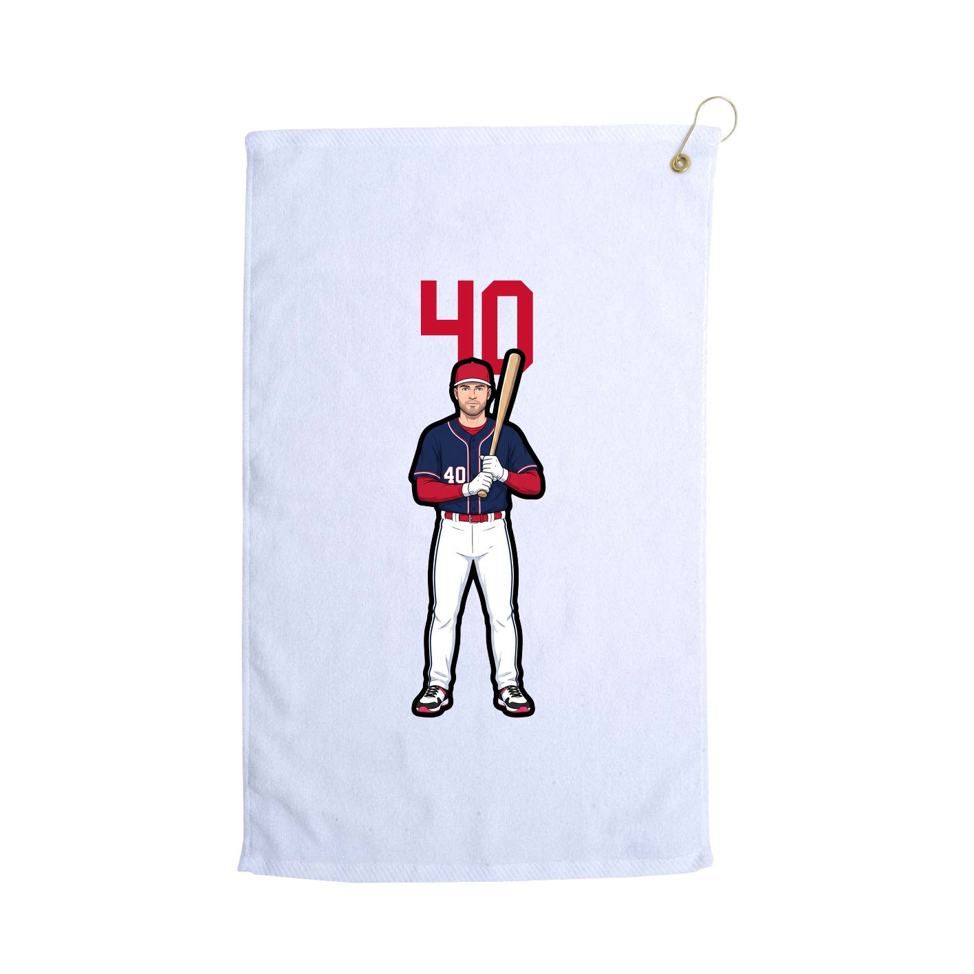 Golf Towel — Number Top in White