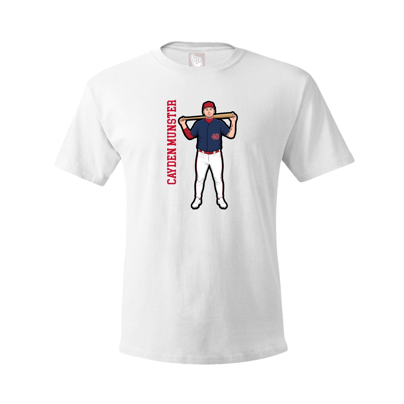 Tee — Name Vertical in White