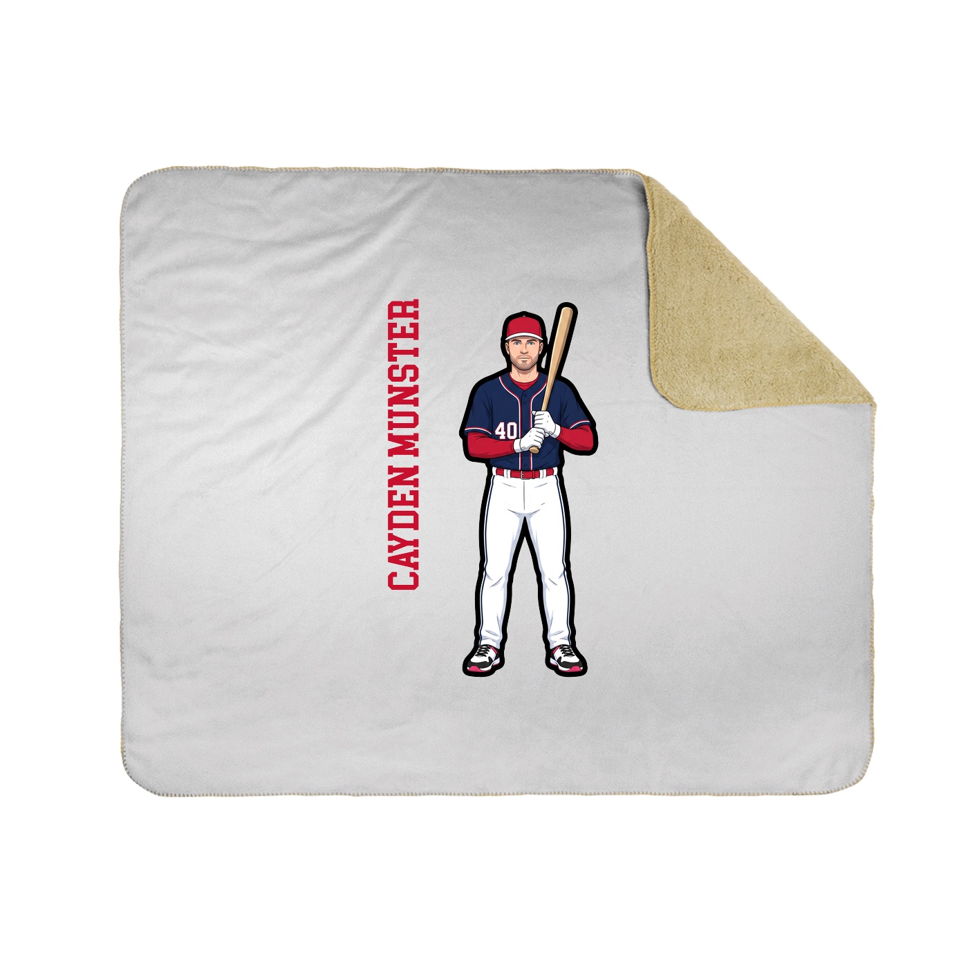 Throw Blanket — Name Vertical in White
