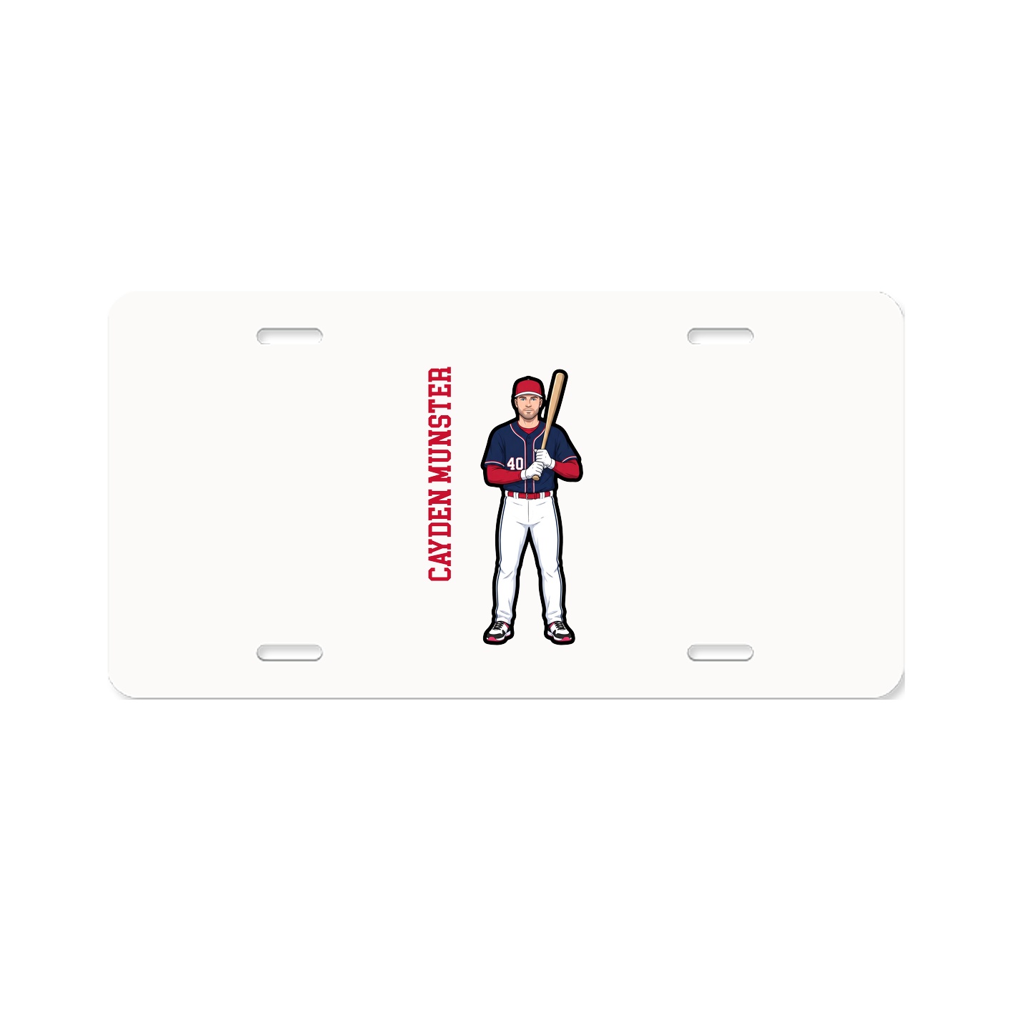 License Plate — Name Vertical in Classic