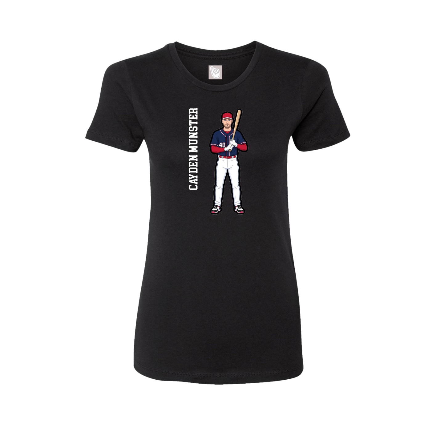 Fitted Women's Tee — Name Vertical in Black