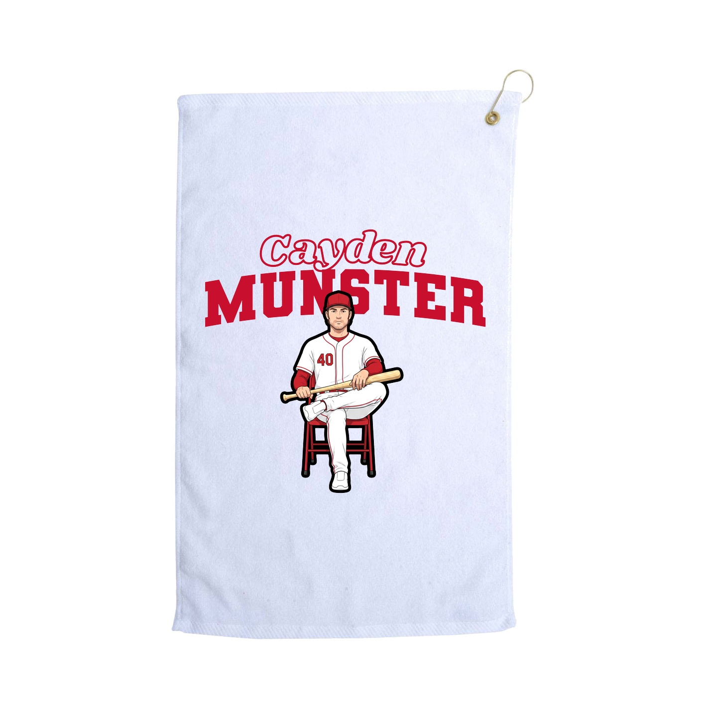 Golf Towel — Name Arch in White