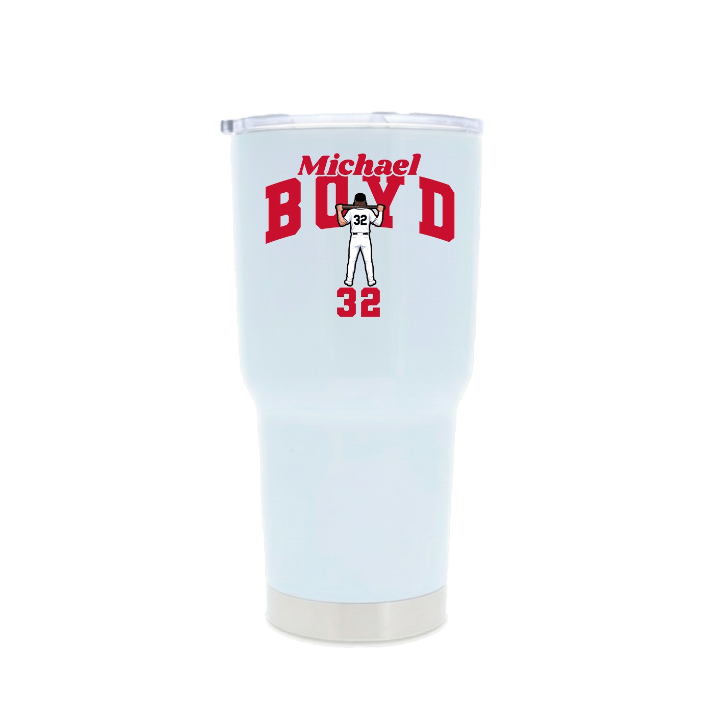 30oz Stainless Steel Tumbler — Signature Arch in White