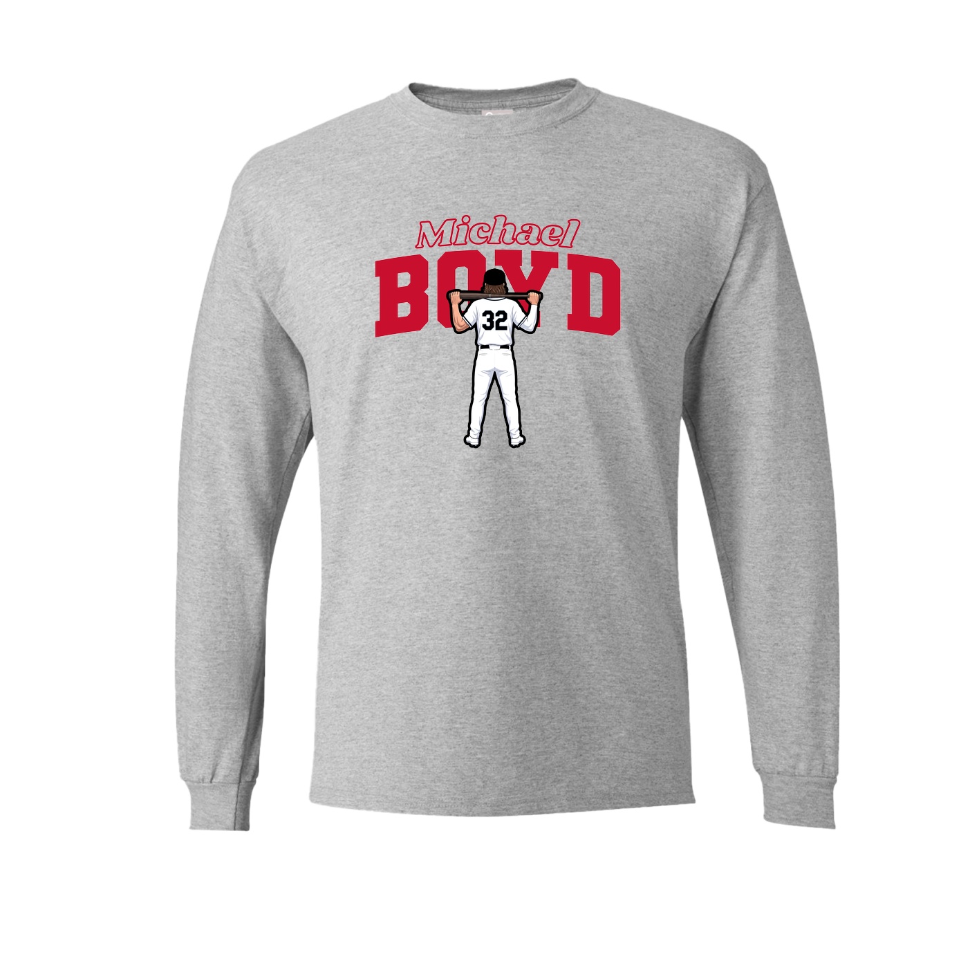 Long Sleeve Tee — Name Arch in Grey