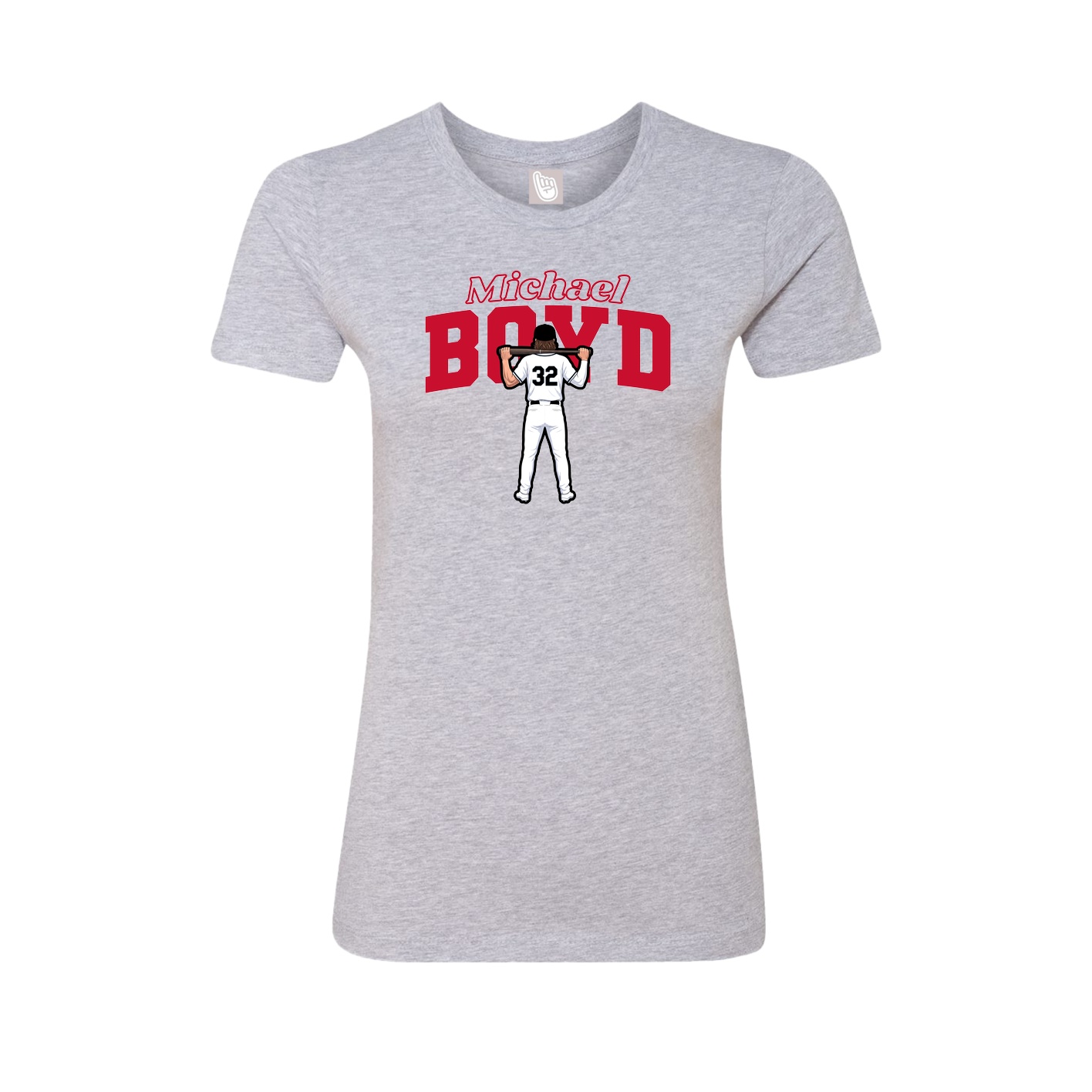 Fitted Women's Tee — Name Arch in Grey