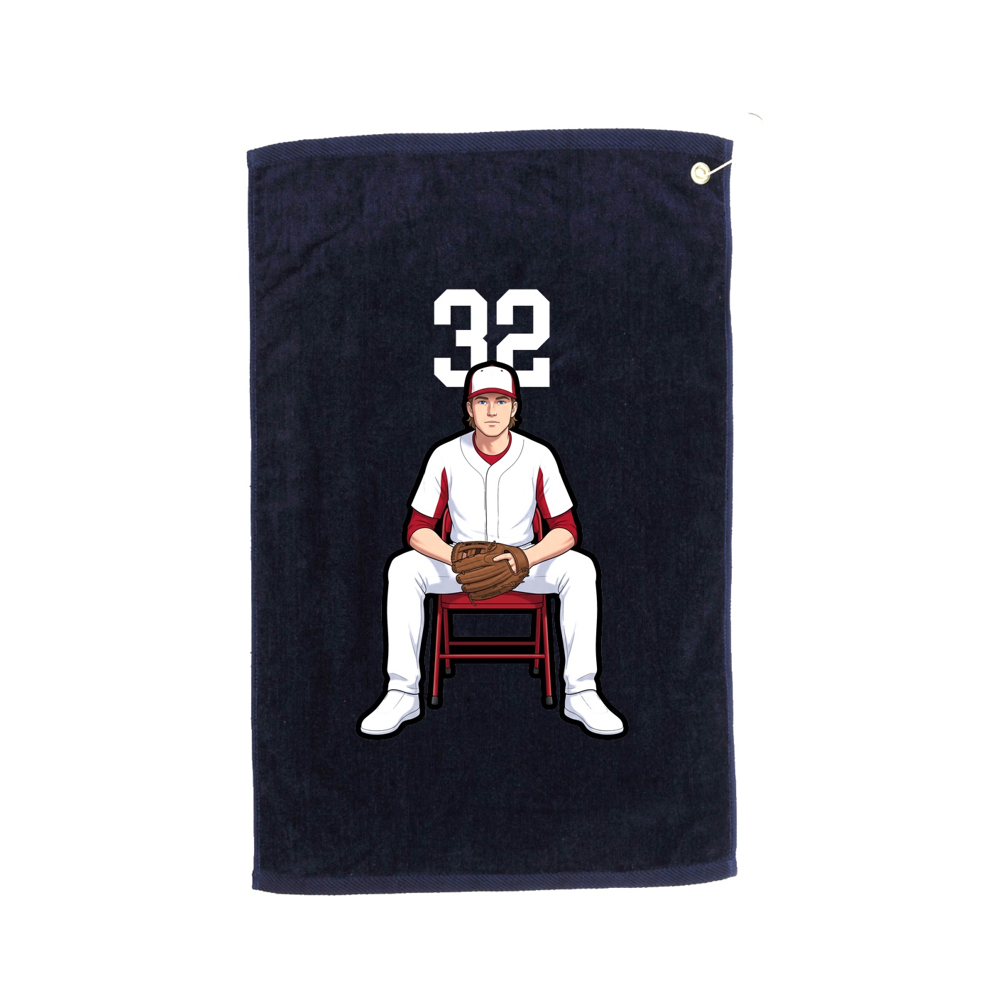 Golf Towel — Number Top in Navy