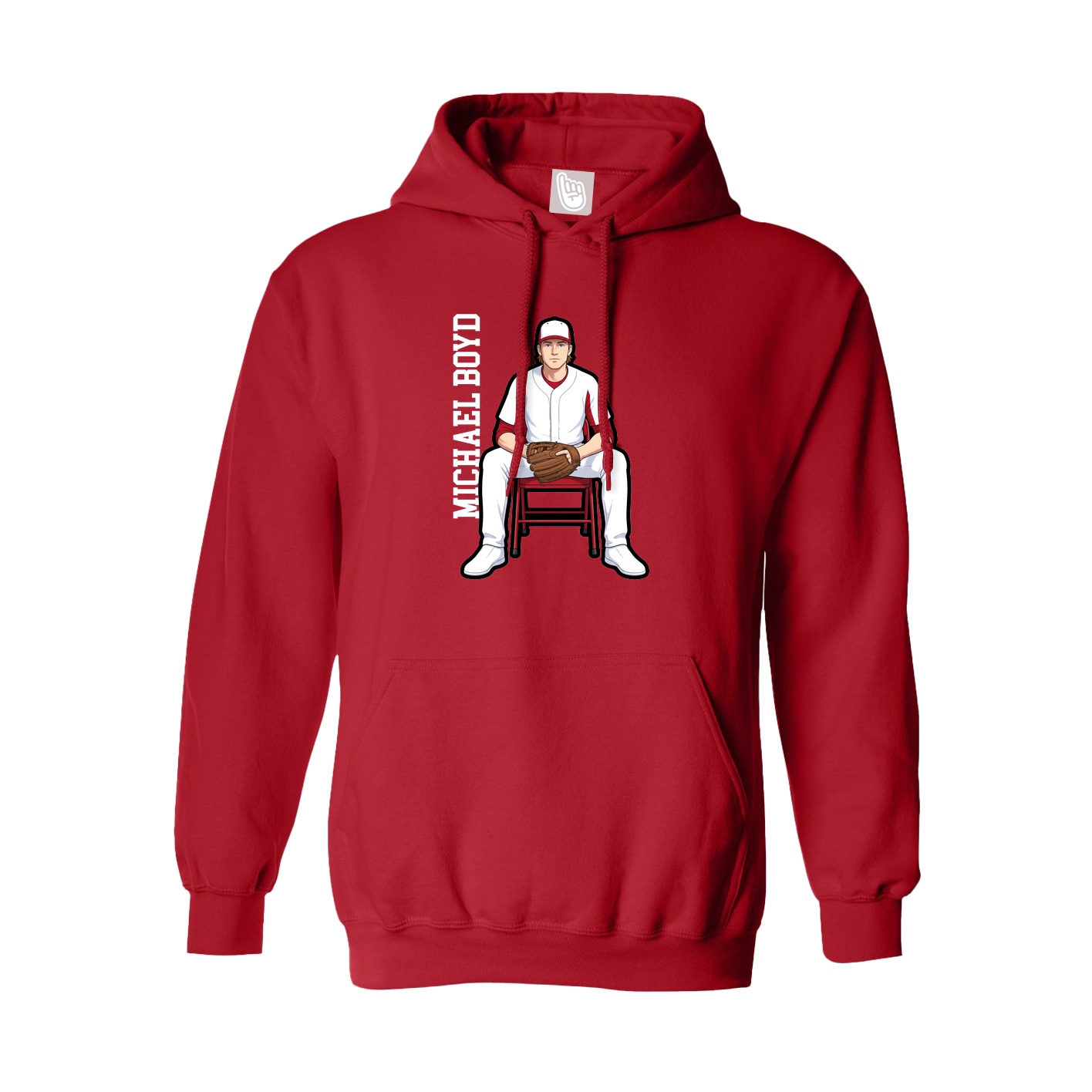 Youth Hoodie — Name Vertical in Red