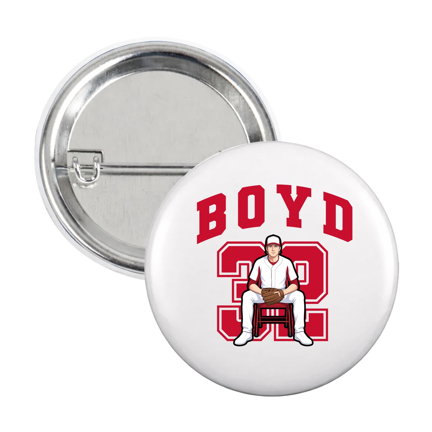 Game Day Button — Number in White