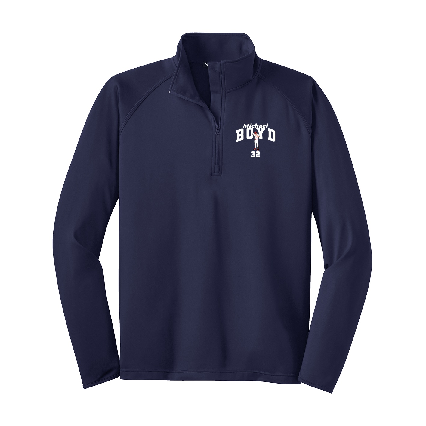 Q-Zip Pullover — Signature Arch in Navy