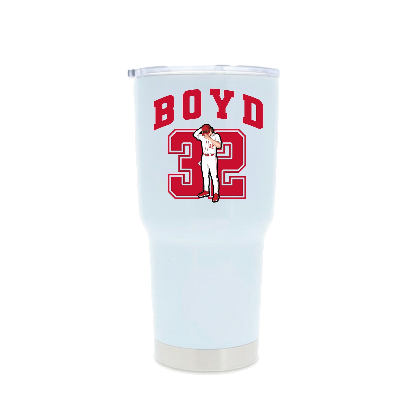 30oz Stainless Steel Tumbler — Number in White