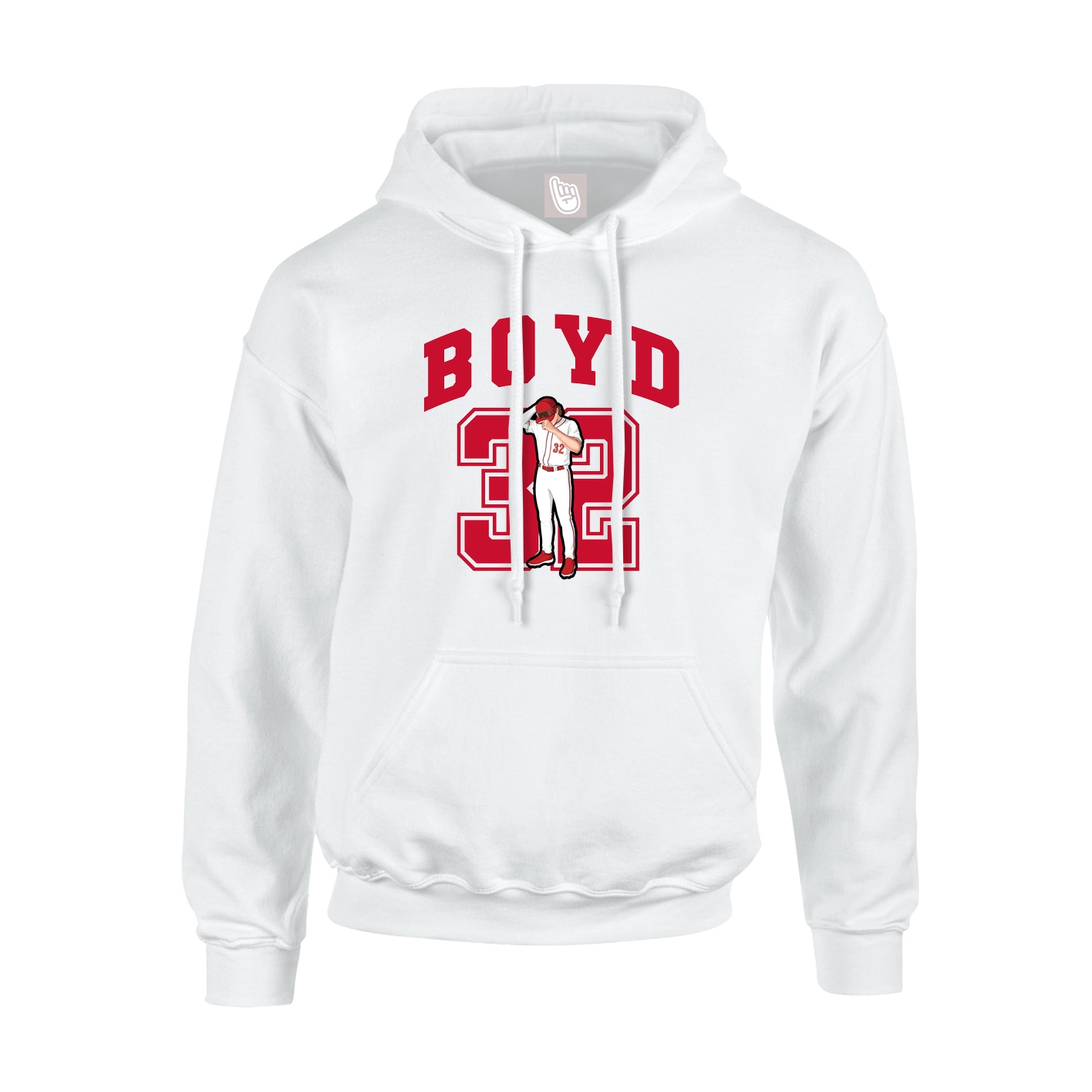 Hoodie — Number in White
