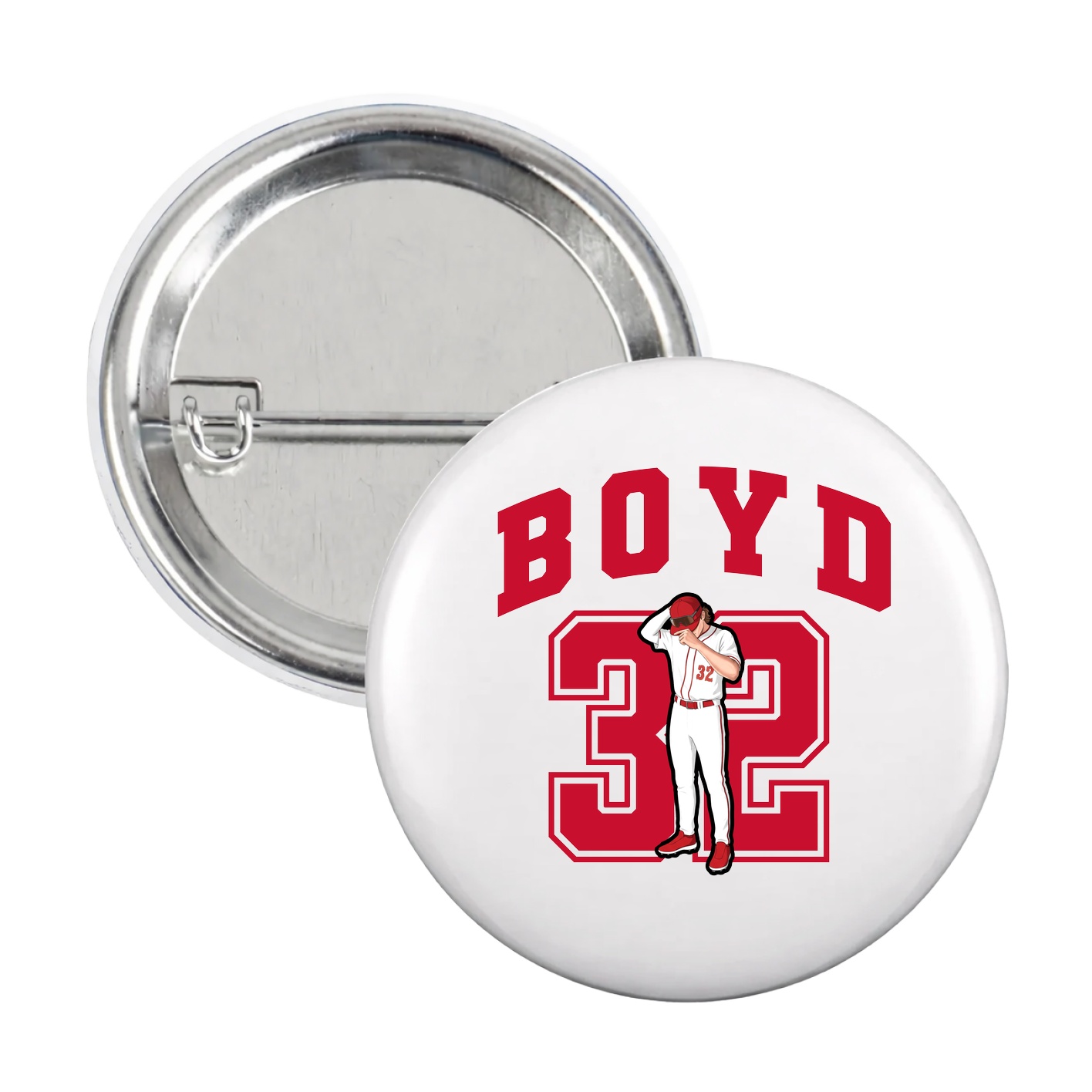 Game Day Button — Number in White