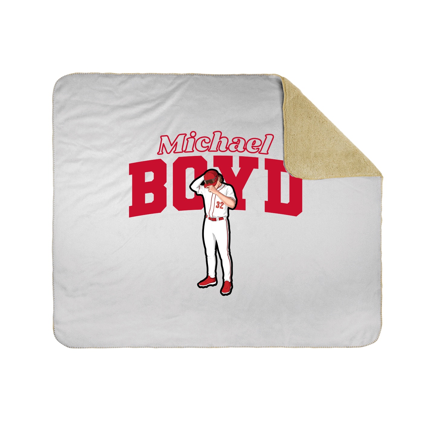 Throw Blanket — Name Arch in White