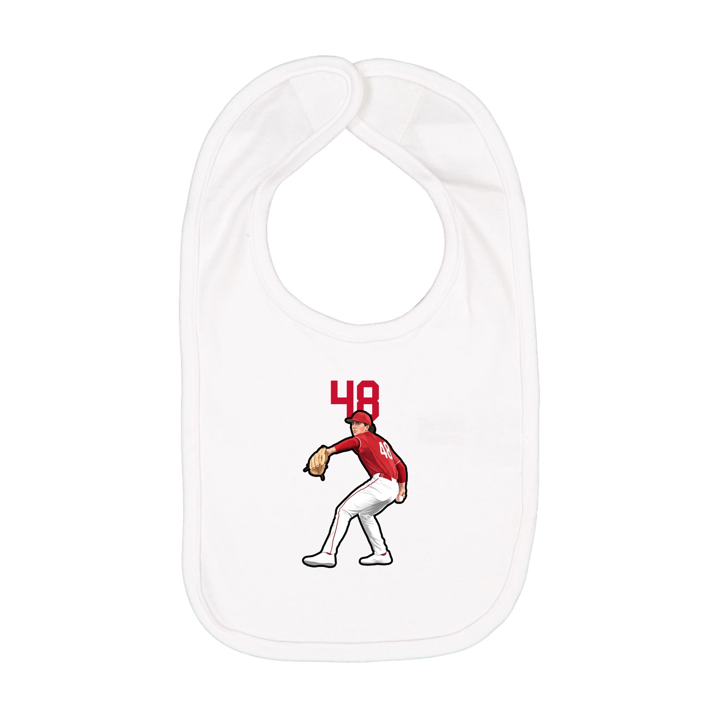 Infant Bib — Number Top in White
