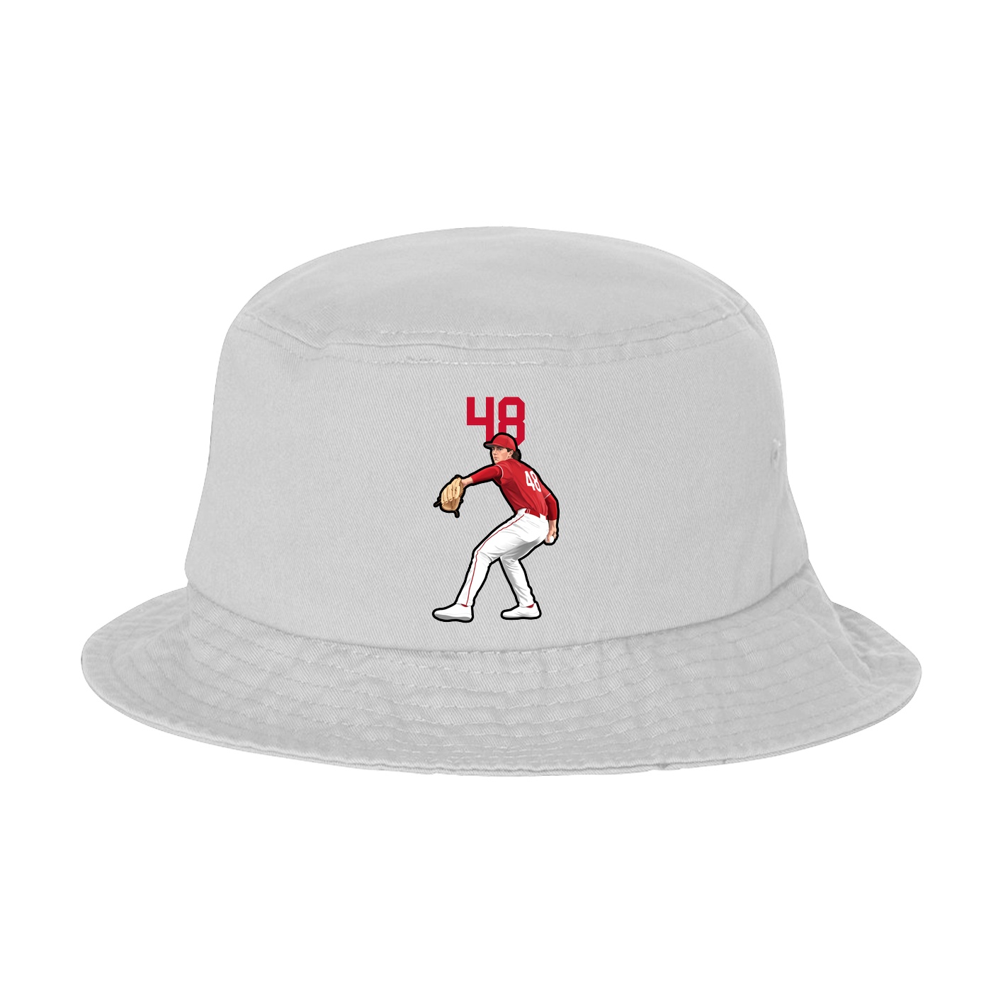 Bucket Cap — Number Top in White
