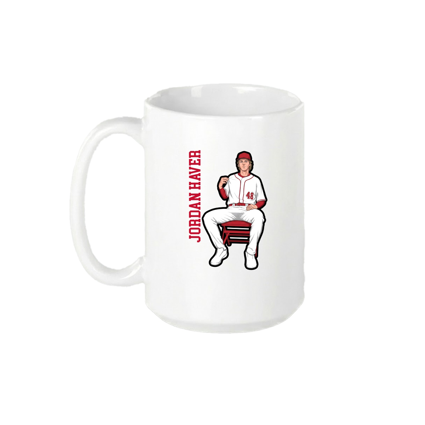 15oz Coffee Mug — Name Vertical in White