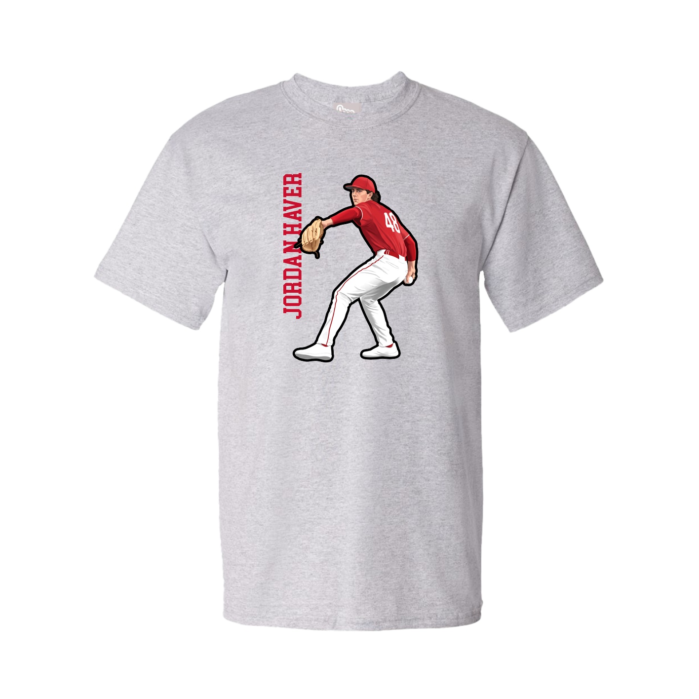 Tee — Name Vertical in Grey