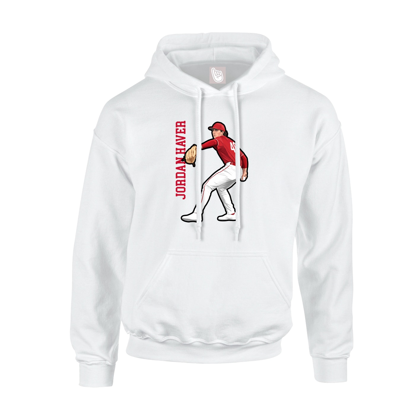 Youth Hoodie — Name Vertical in White