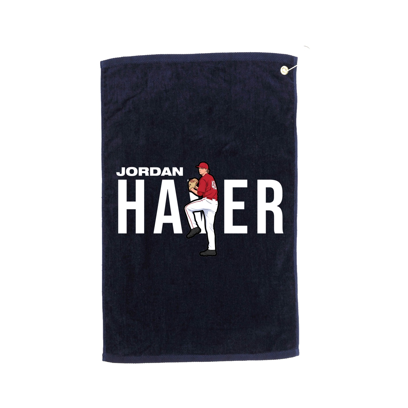 Golf Towel — Player Name in Navy