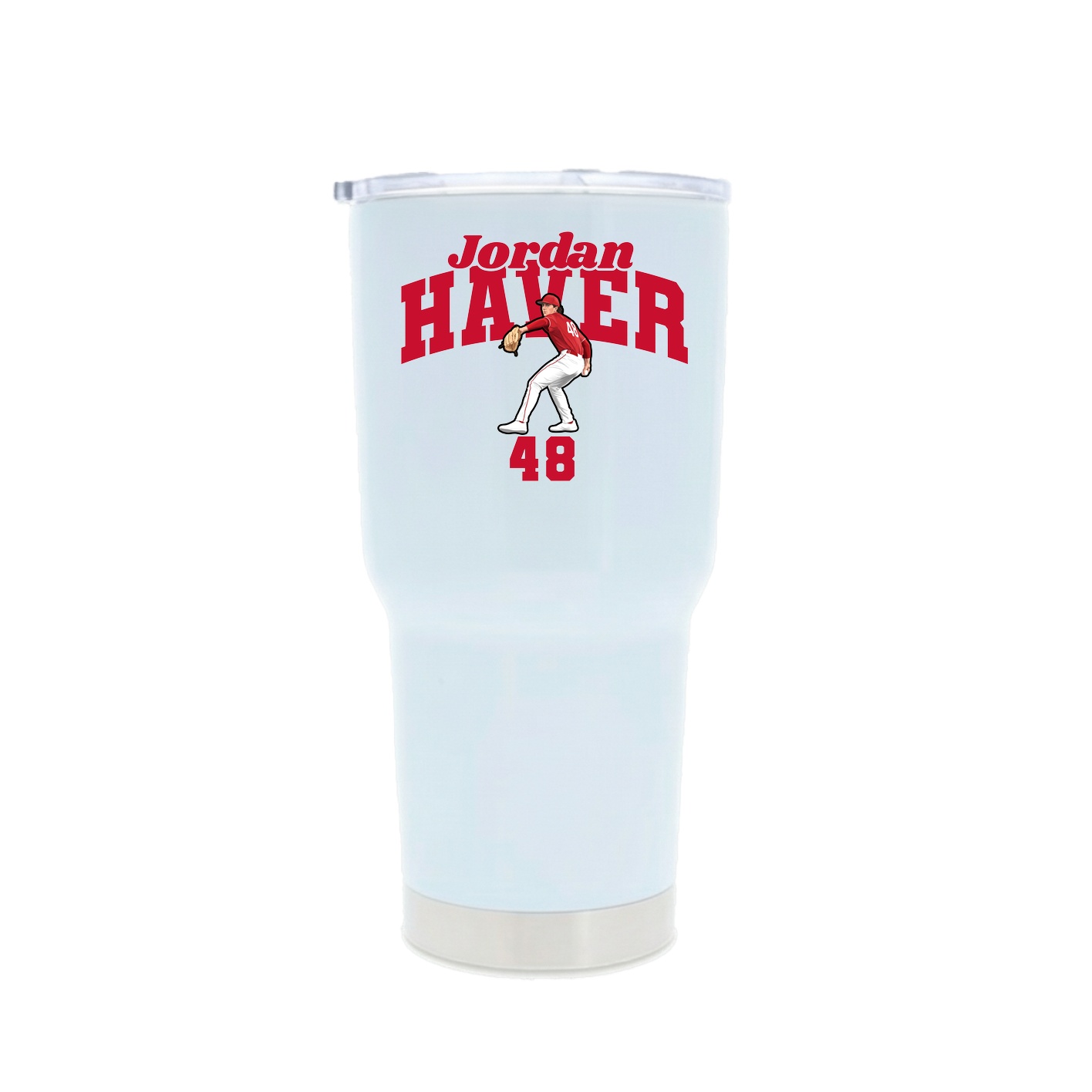 30oz Stainless Steel Tumbler — Signature Arch in White