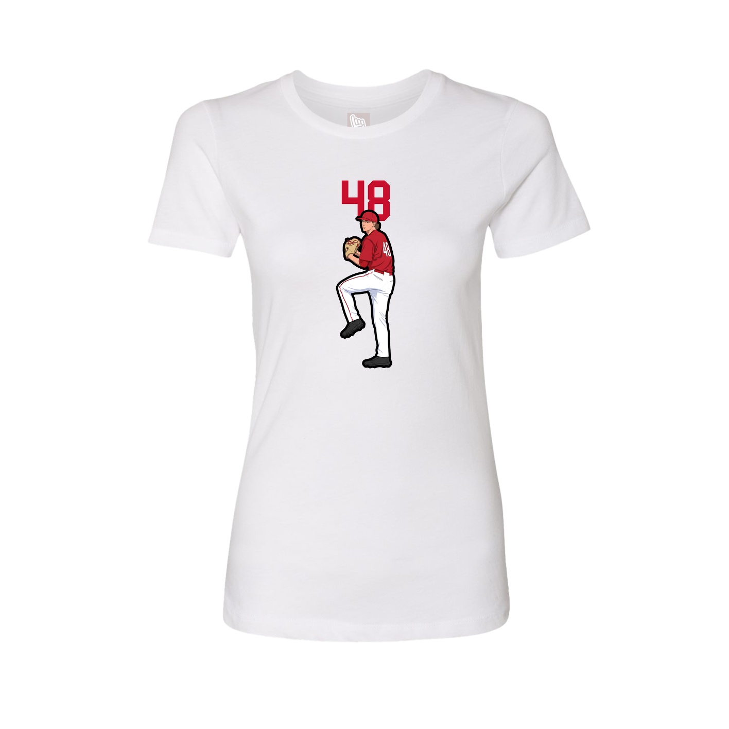 Fitted Women's Tee — Number Top in White