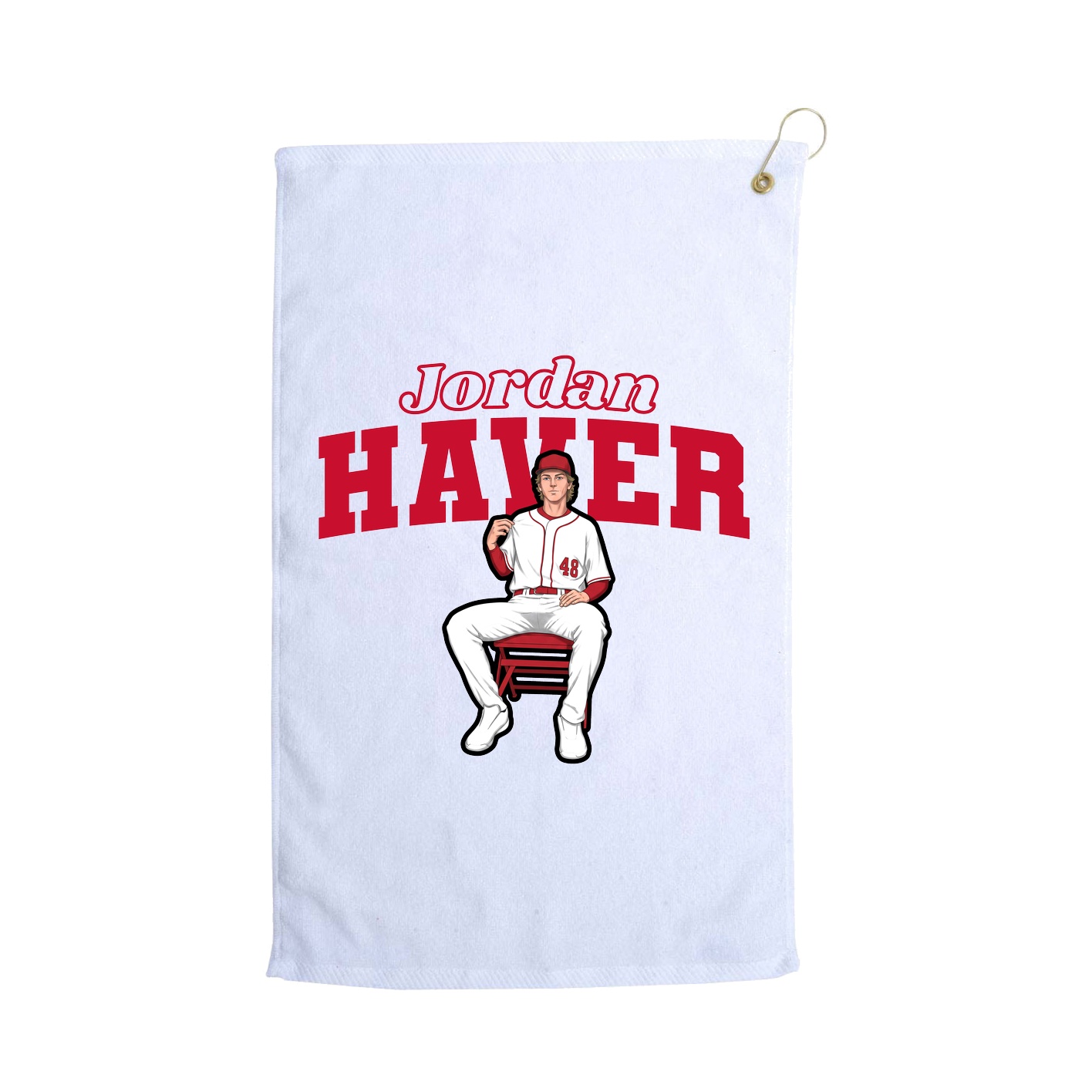Golf Towel — Name Arch in White