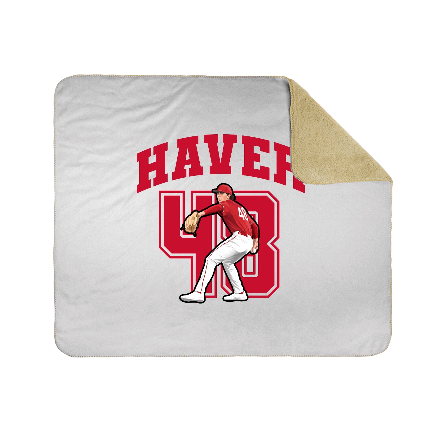 Throw Blanket — Number in White