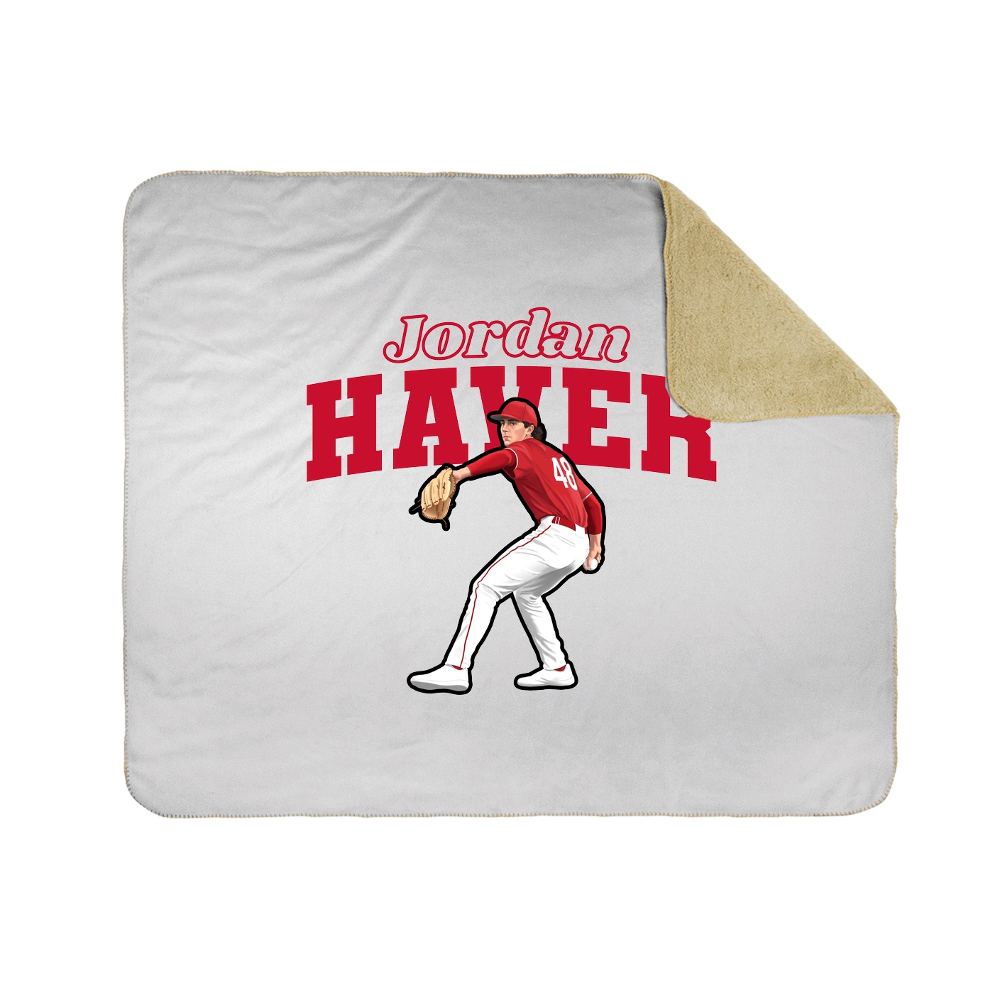 Throw Blanket — Name Arch in White