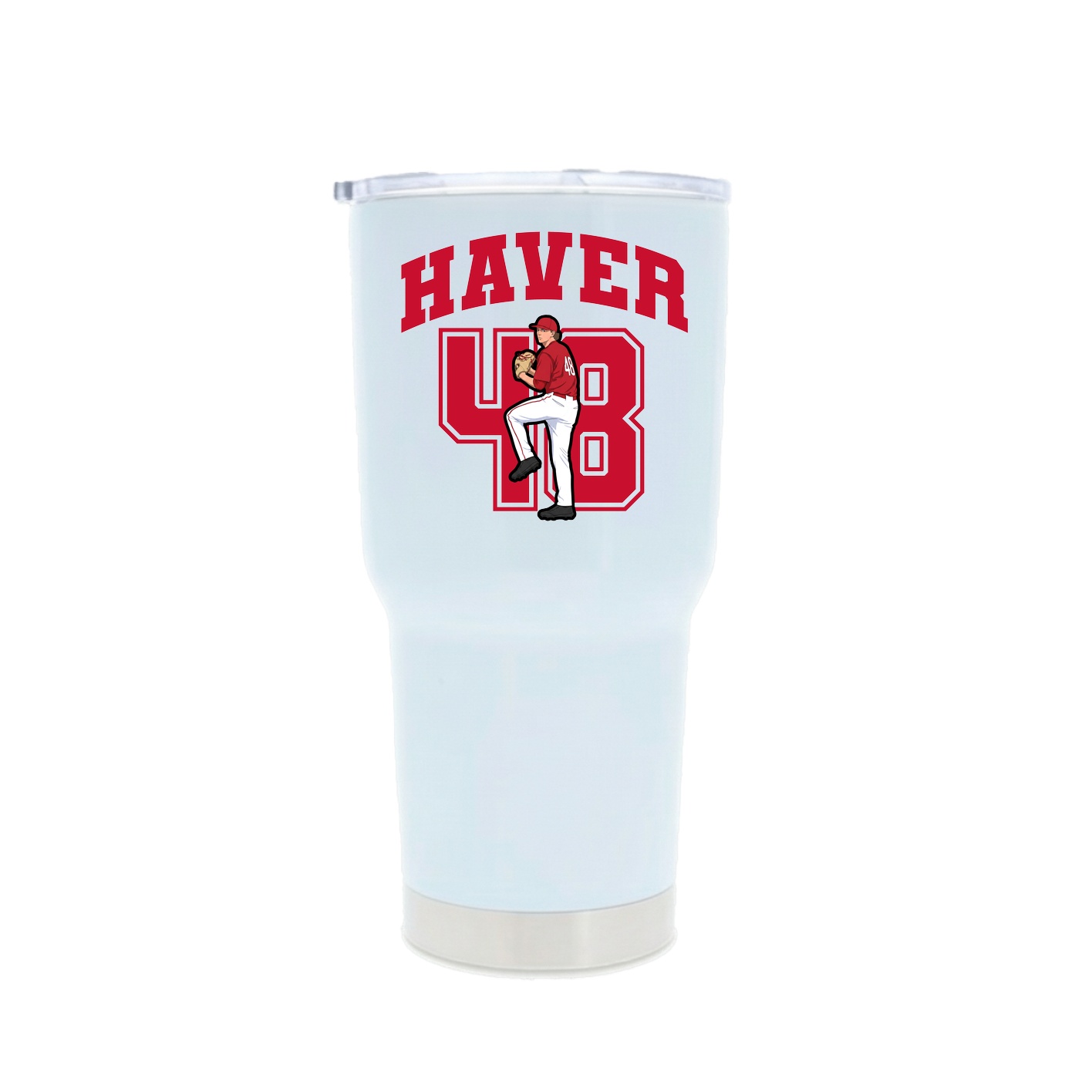 30oz Stainless Steel Tumbler — Number in White