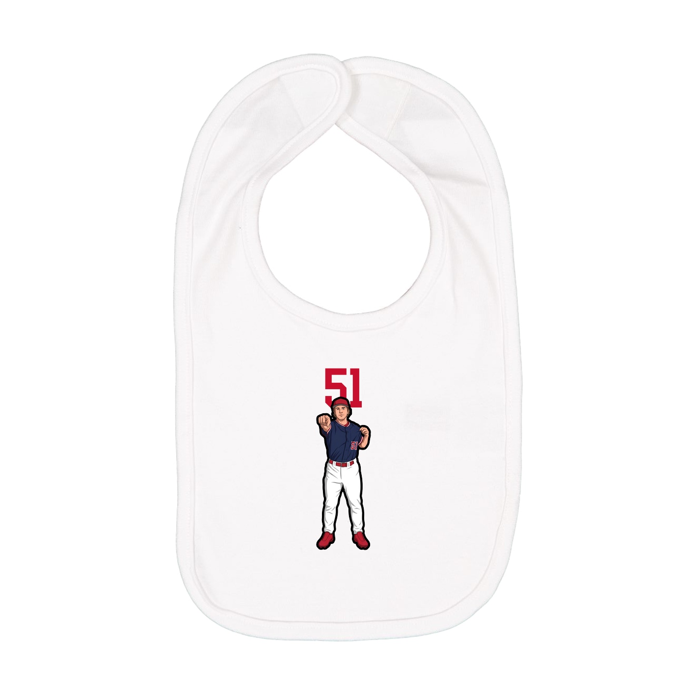 Infant Bib — Number Top in White