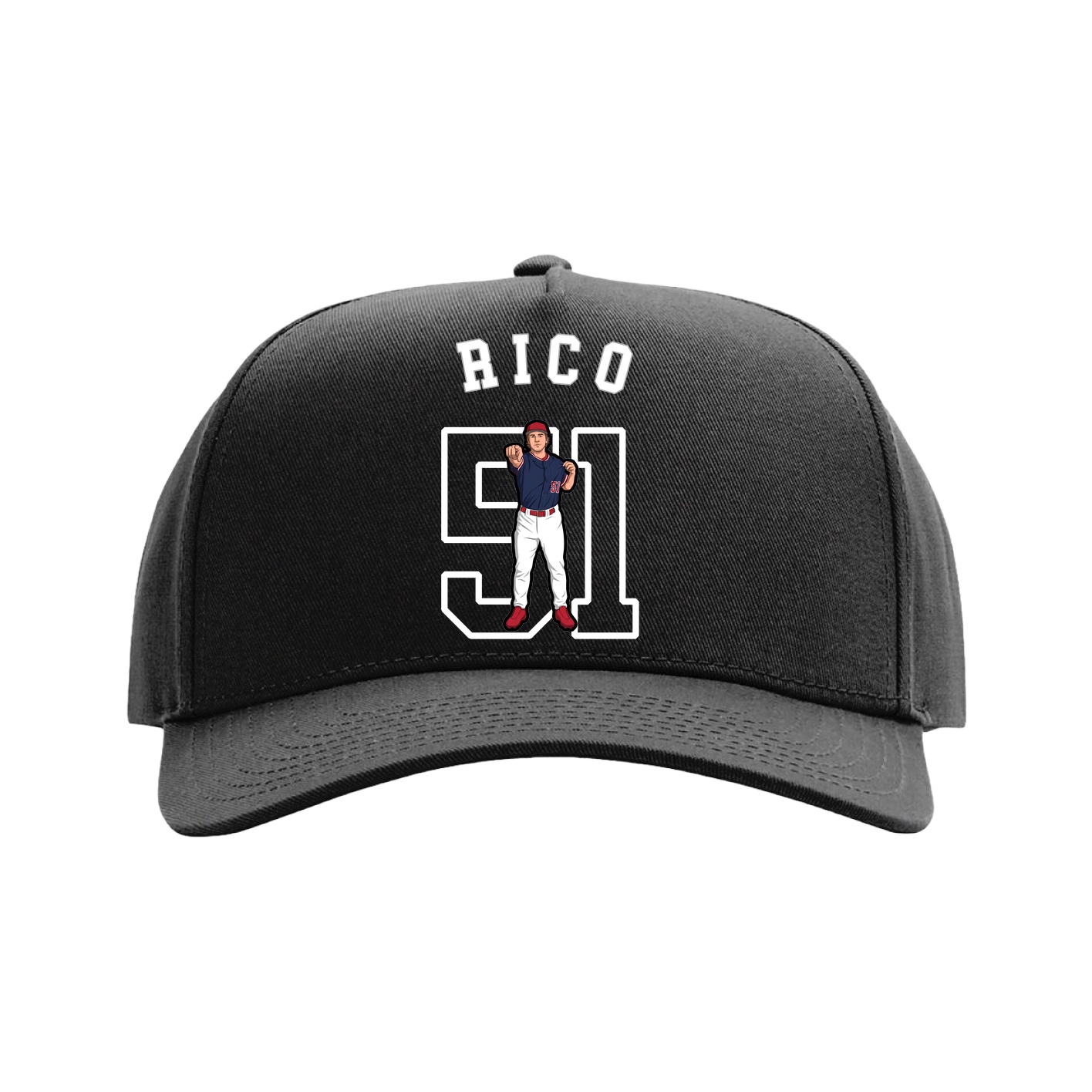 Full Fabric Five-Panel Champ Cap — Shirsey Arch in Black