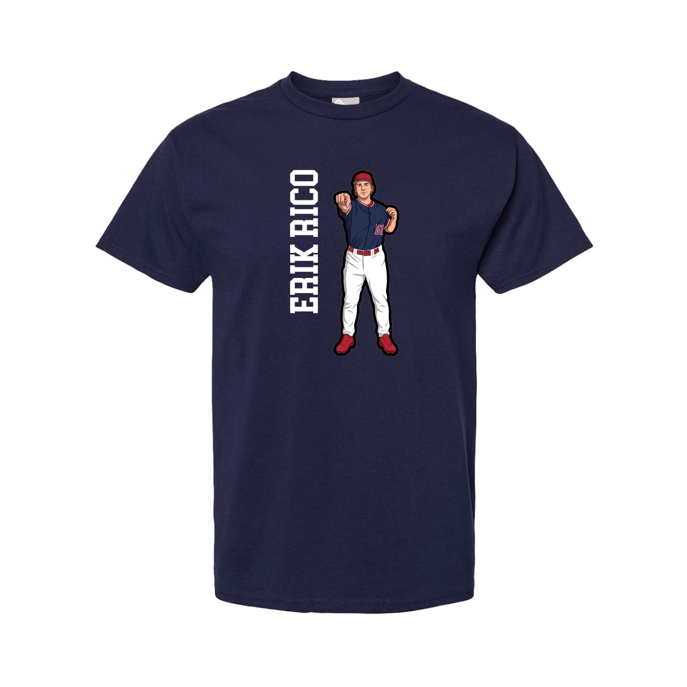 Tee — Name Vertical in Navy