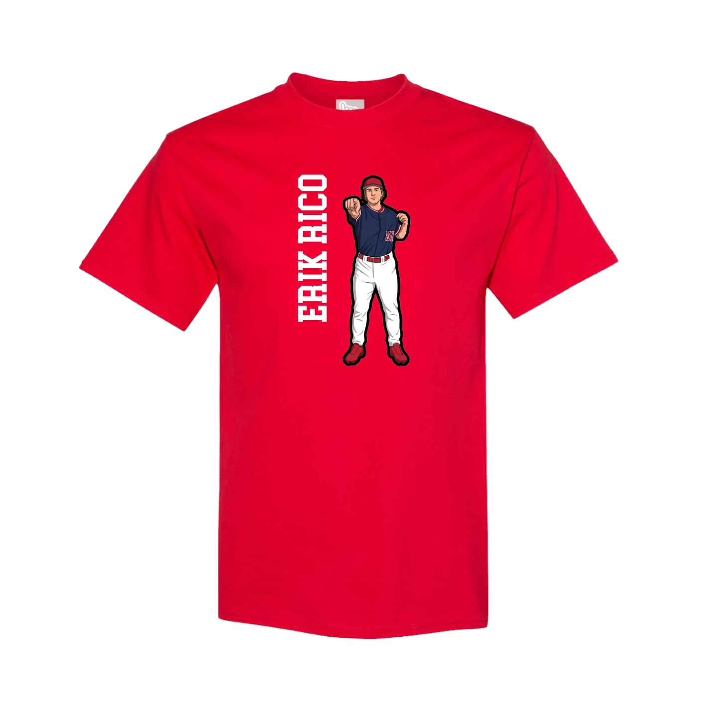 Youth Tee — Name Vertical in Red