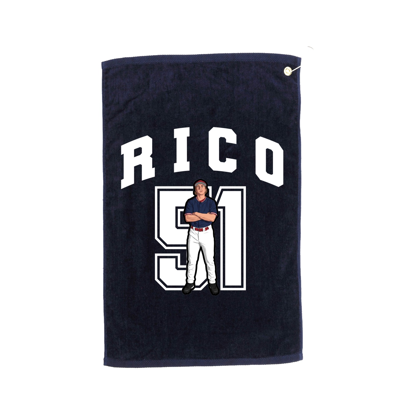 Golf Towel — Number in Navy