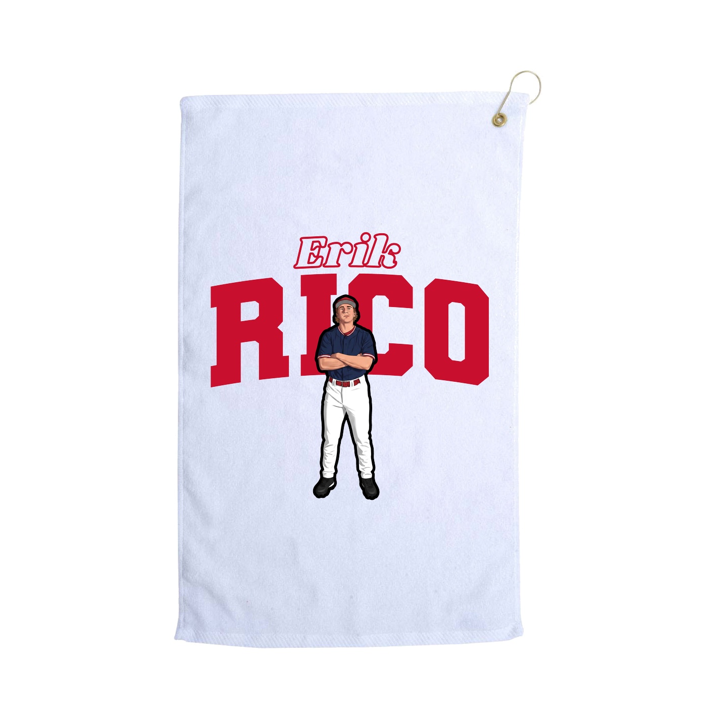 Golf Towel — Name Arch in White