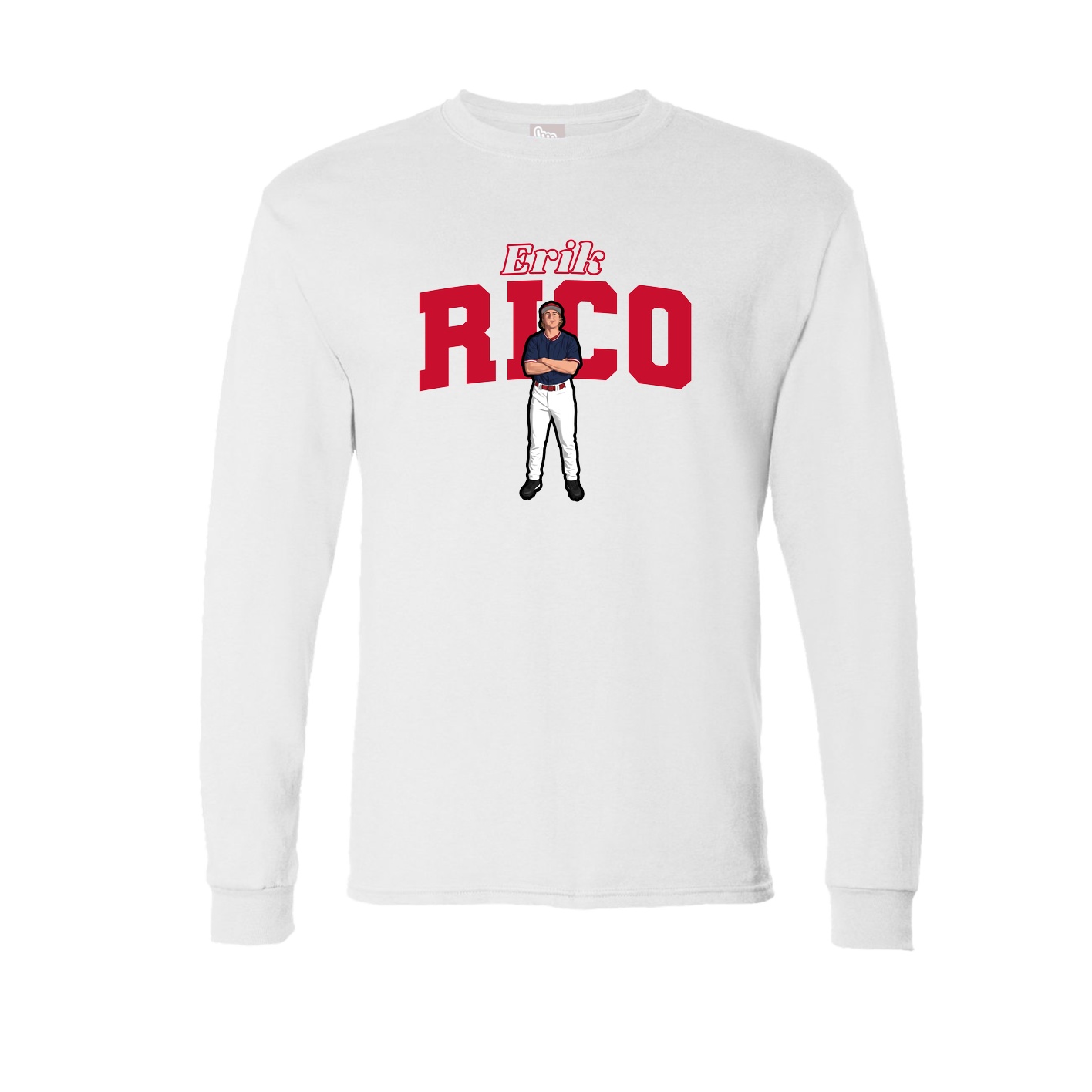 Long Sleeve Tee — Name Arch in White