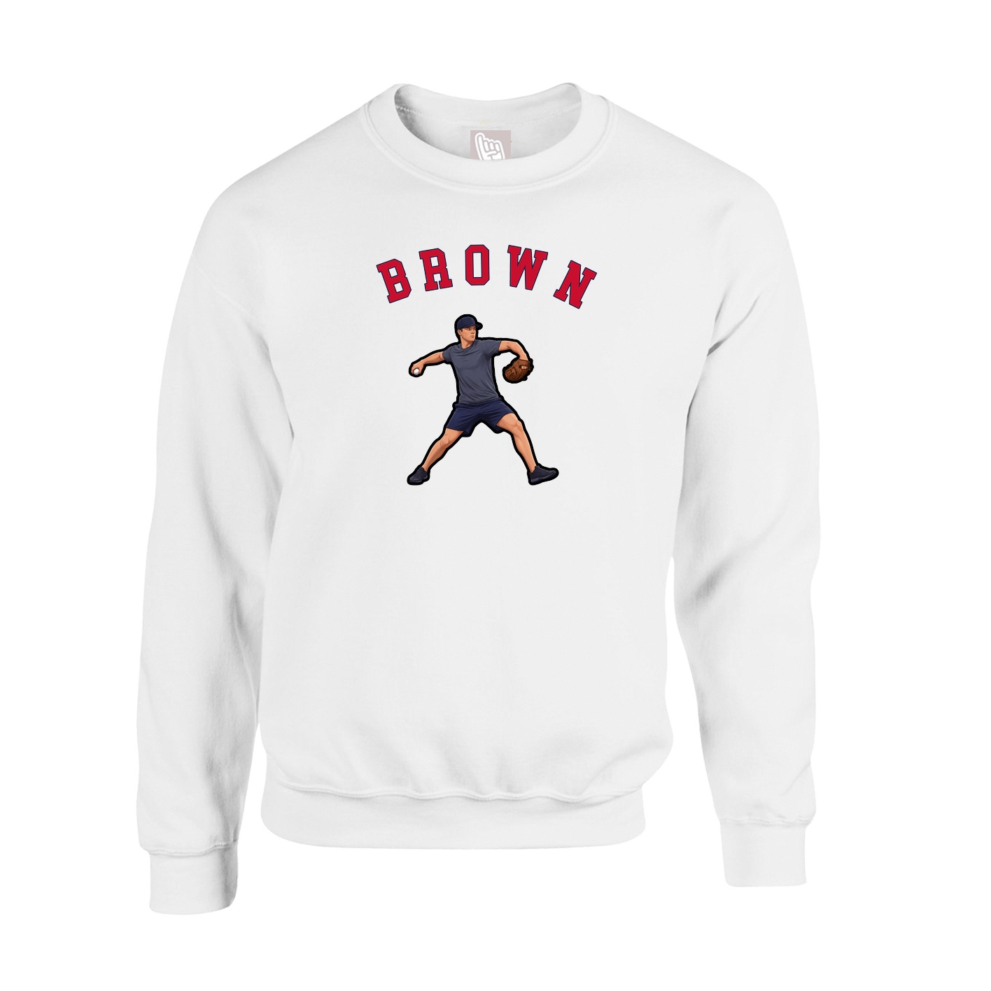 Fleece Crew — Shirsey Arch in White