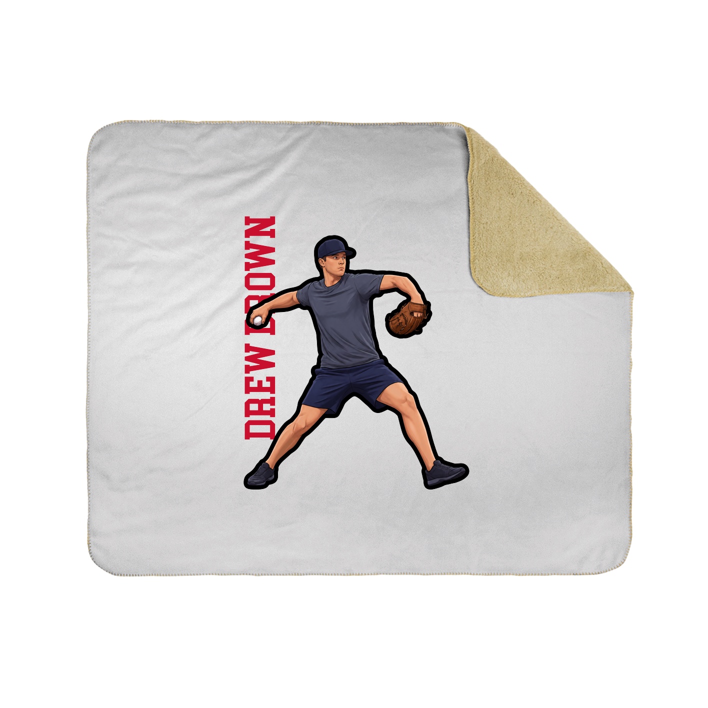 Throw Blanket — Name Vertical in White