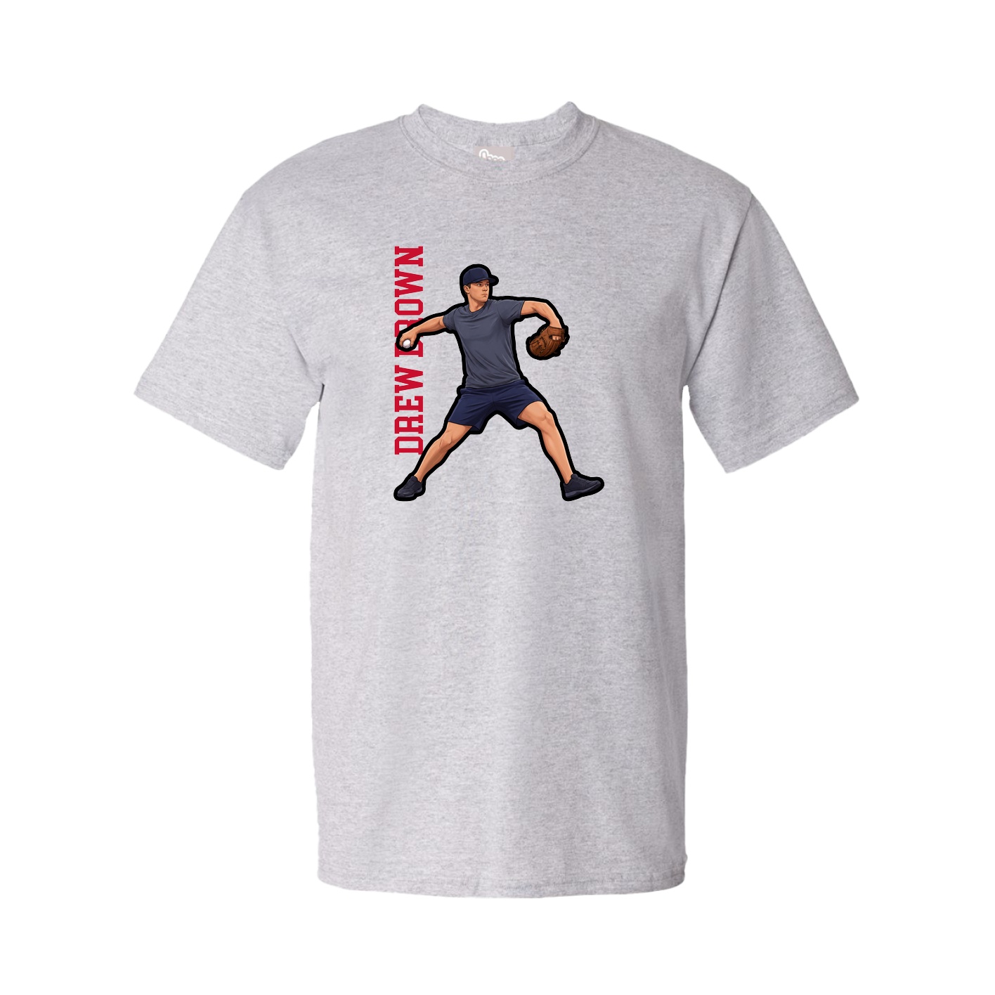 Tee — Name Vertical in Grey