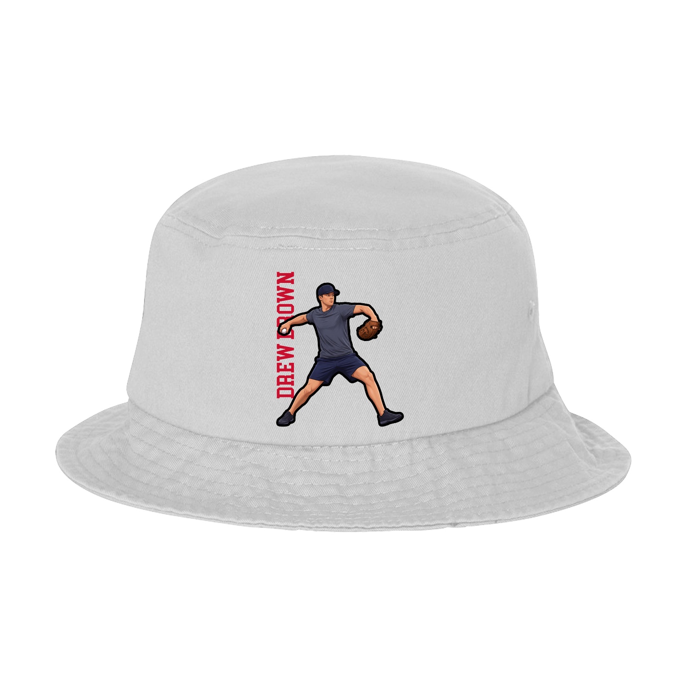 Bucket Cap — Name Vertical in White
