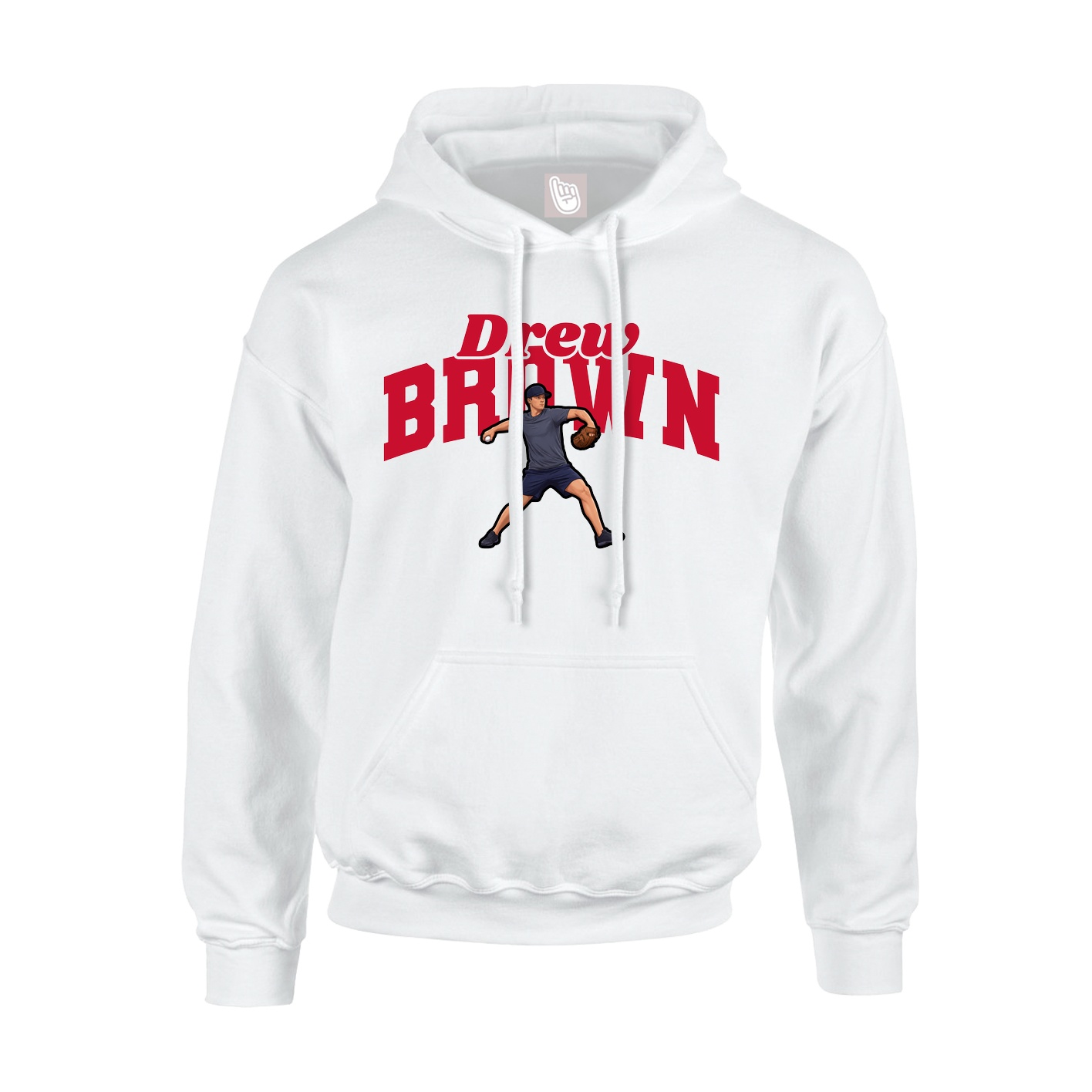 Youth Hoodie — Signature Arch in White