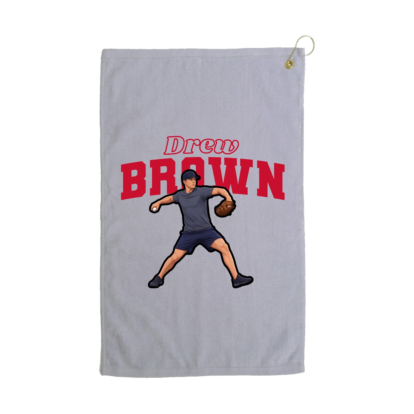 Golf Towel — Name Arch in Grey