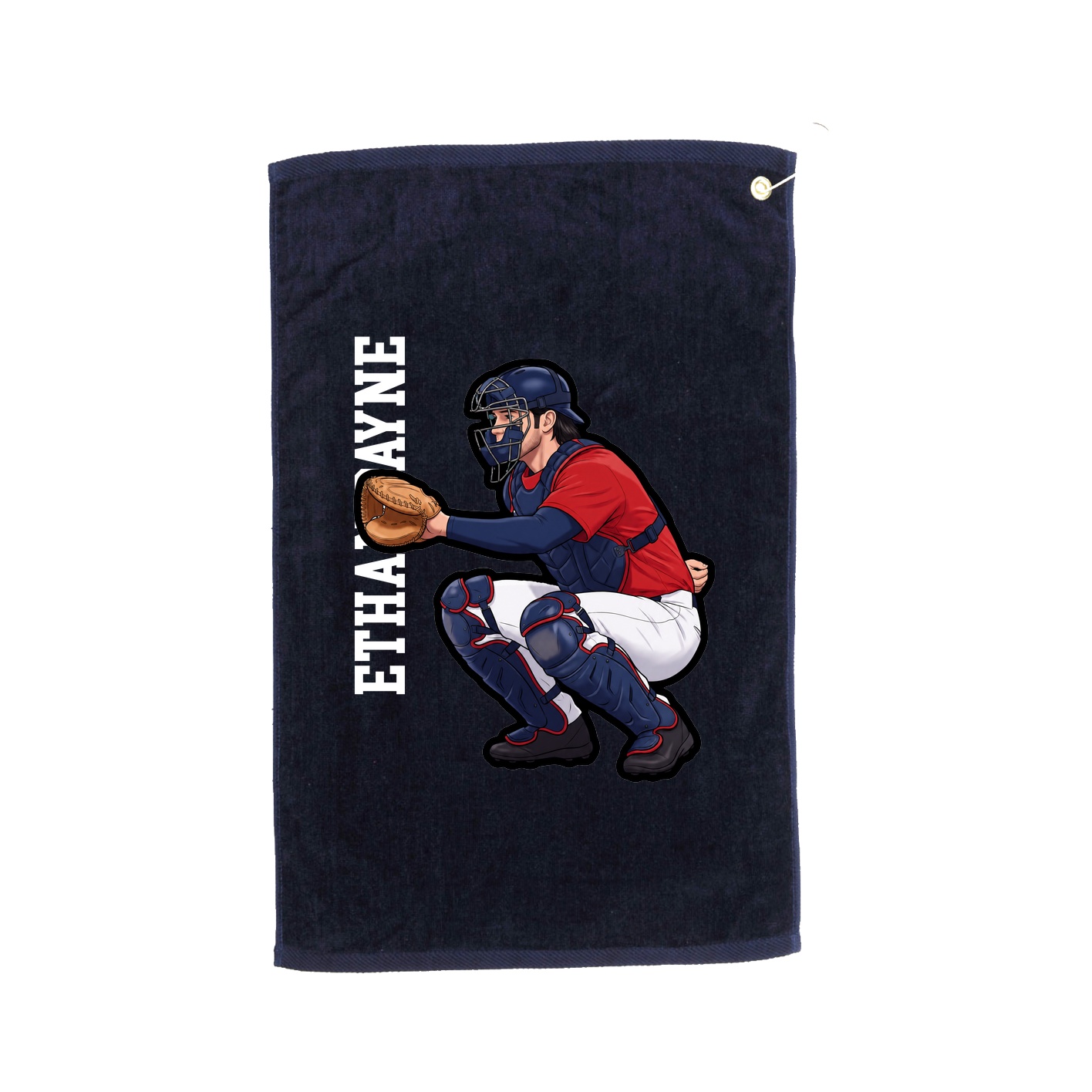 Golf Towel — Name Vertical in Navy