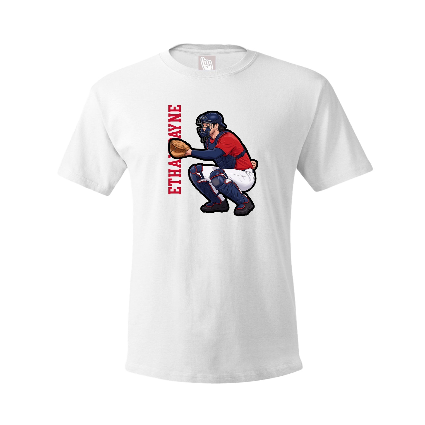 Youth Tee — Name Vertical in White