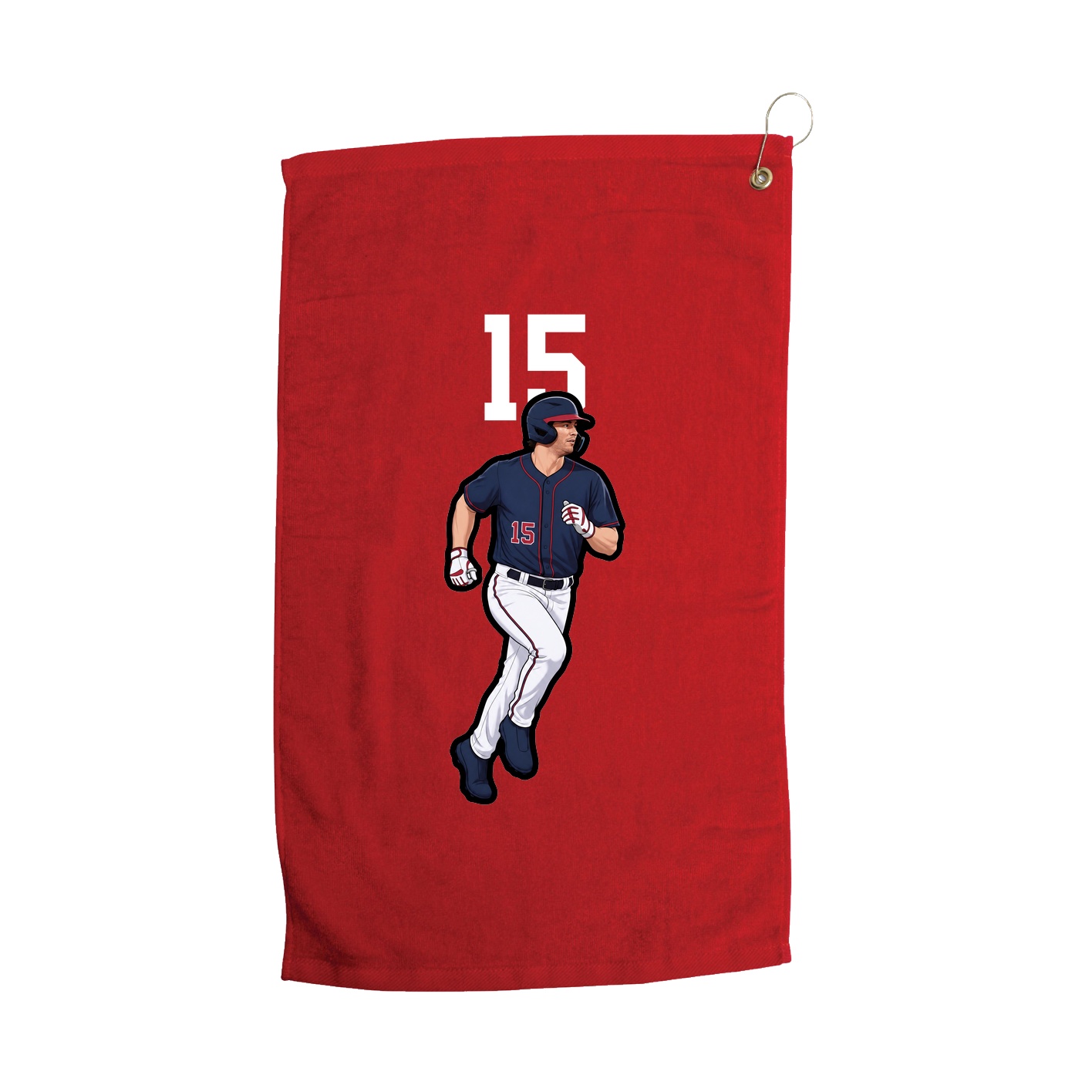 Golf Towel — Number Top in Red
