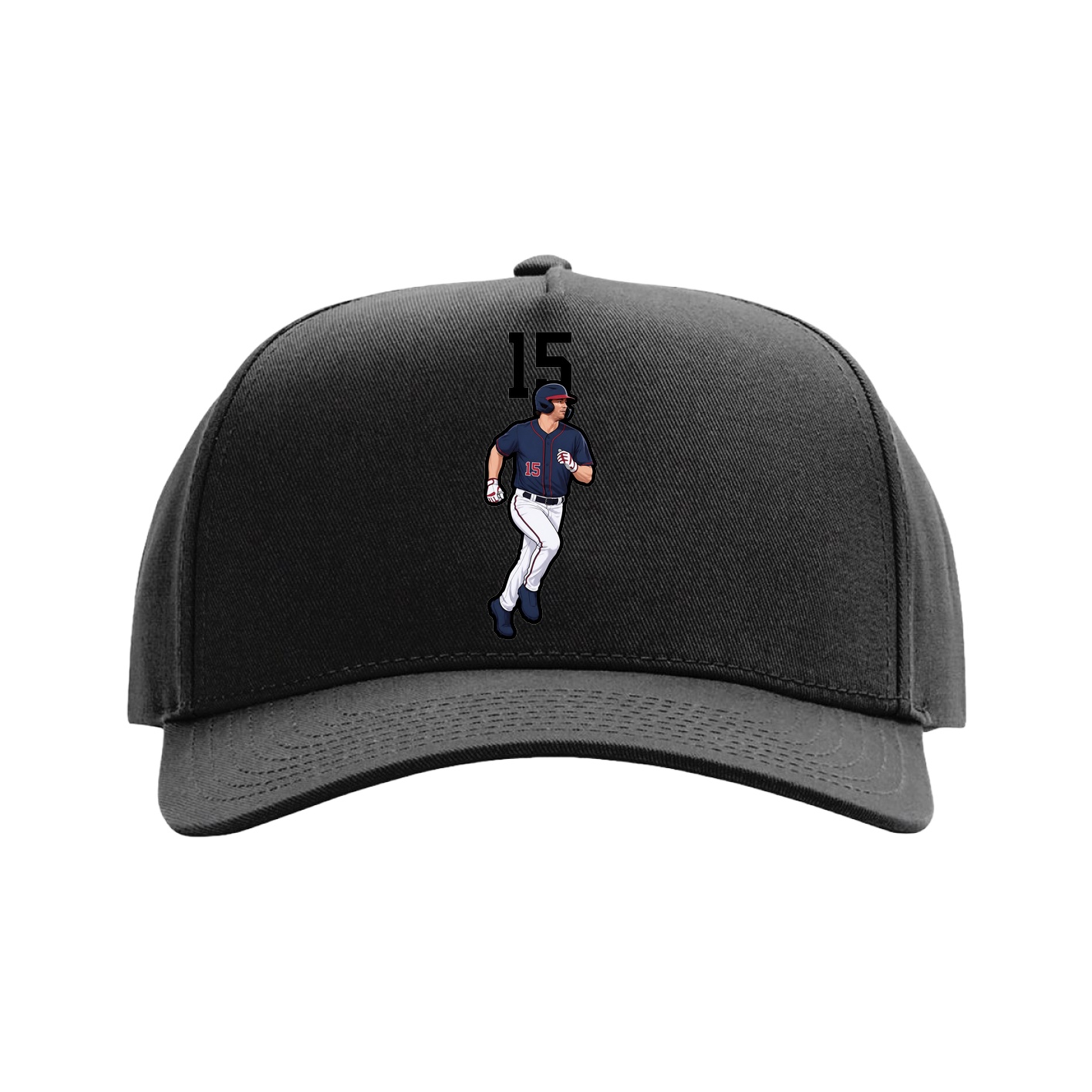 Full Fabric Five-Panel Champ Cap — Number Top in Black