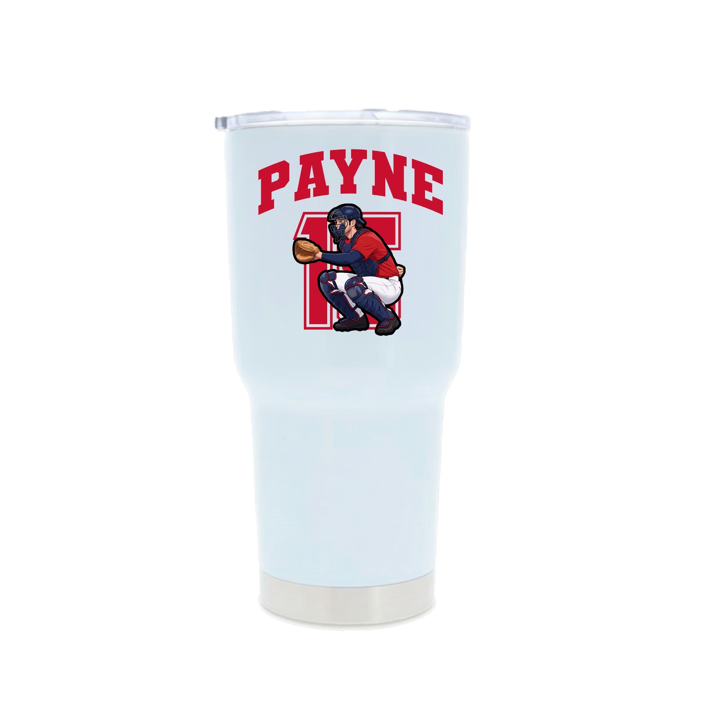 30oz Stainless Steel Tumbler — Number in White