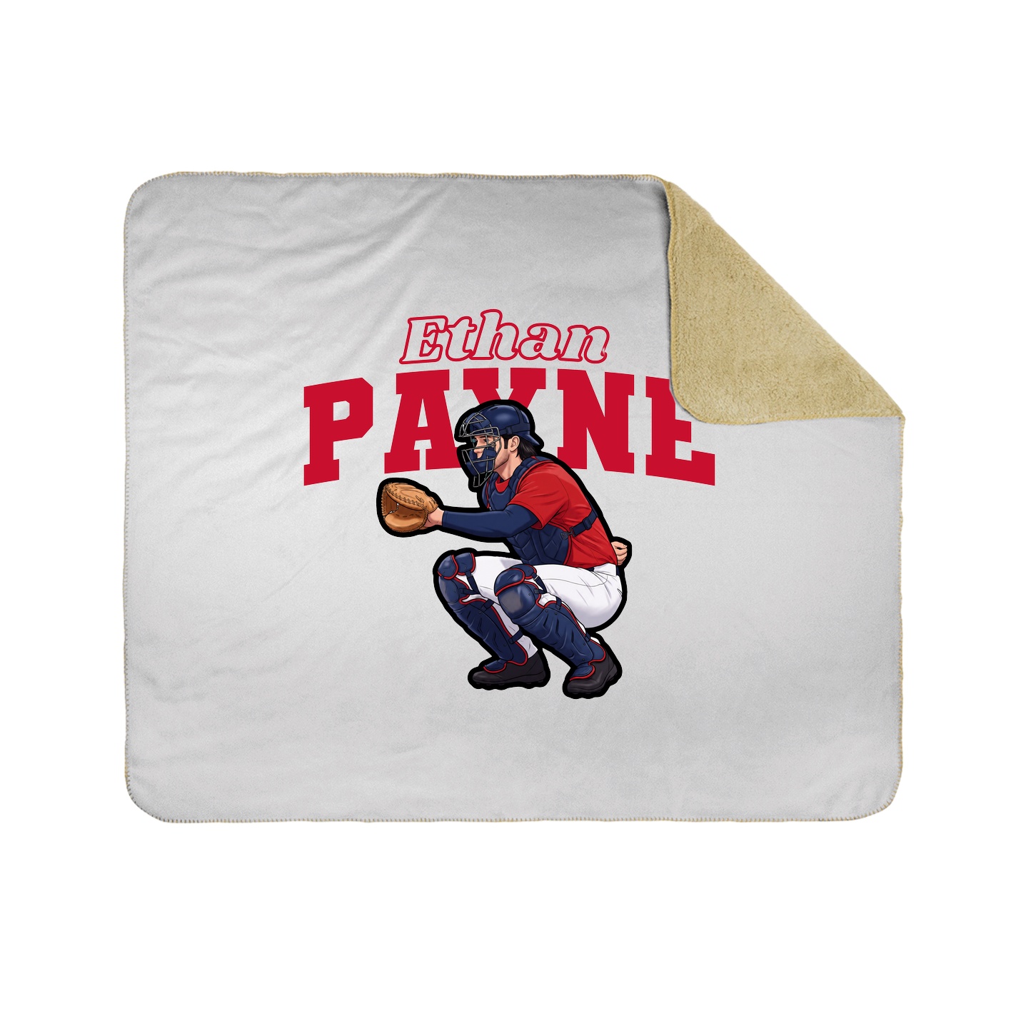 Throw Blanket — Name Arch in White