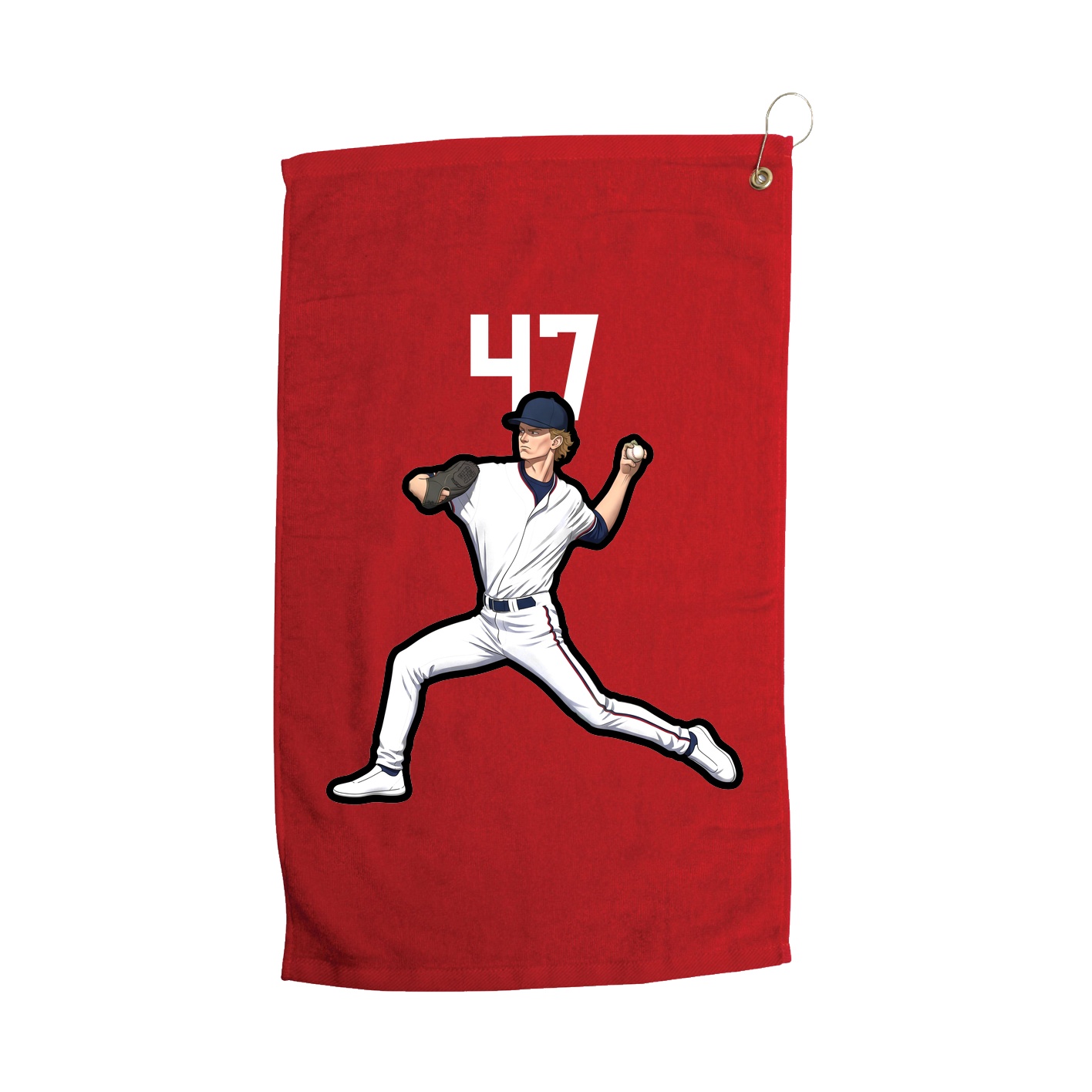 Golf Towel — Number Top in Red